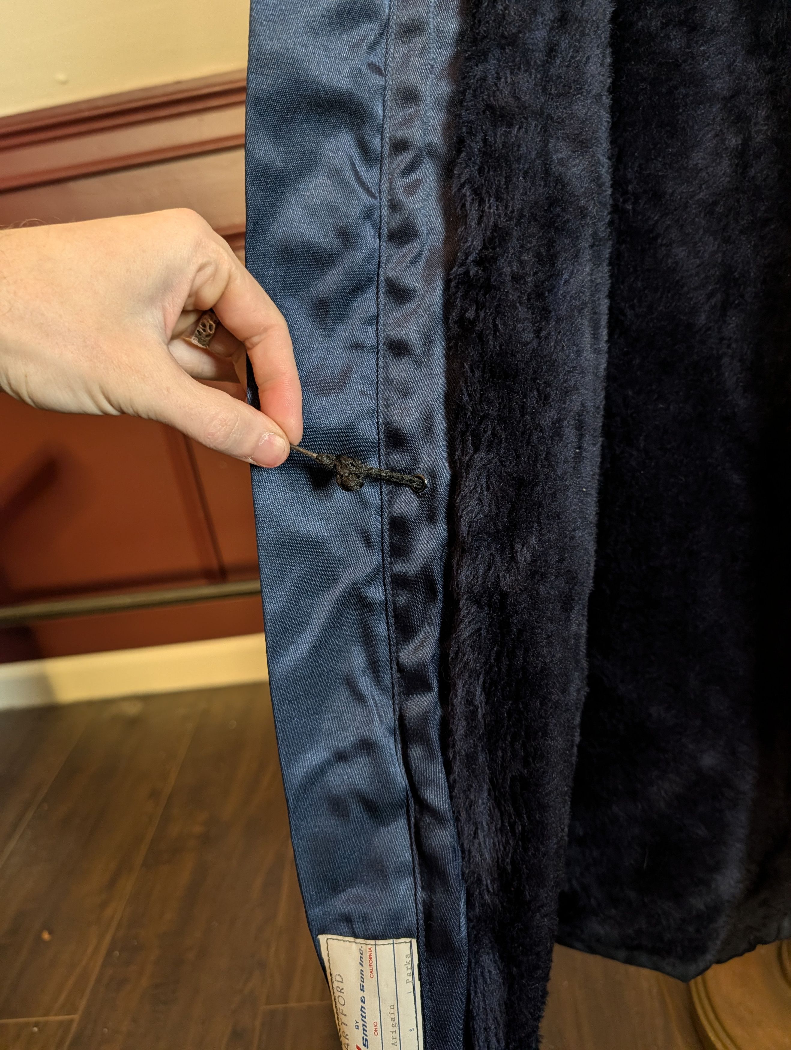 Vintage CALEB V SMITH & SON Faux Fur Lined Navy Parka Vintage Size US L / EU 52-54 / 3 - 15 Thumbnail