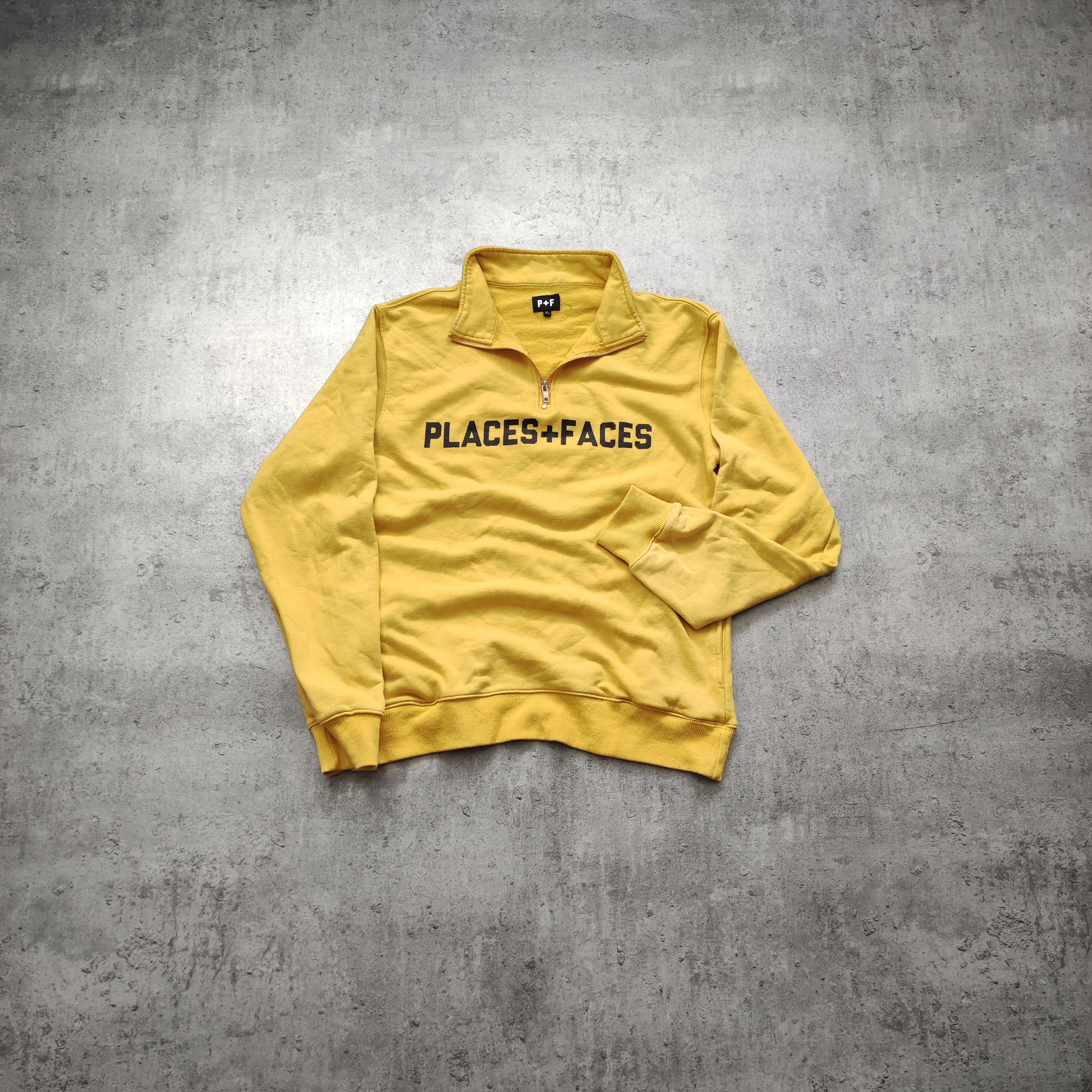 Places + Faces Places + Faces Big Classic Logo Yellow Zip Sweatshirt Size US M / EU 48-50 / 2 - 1 Thumbnail