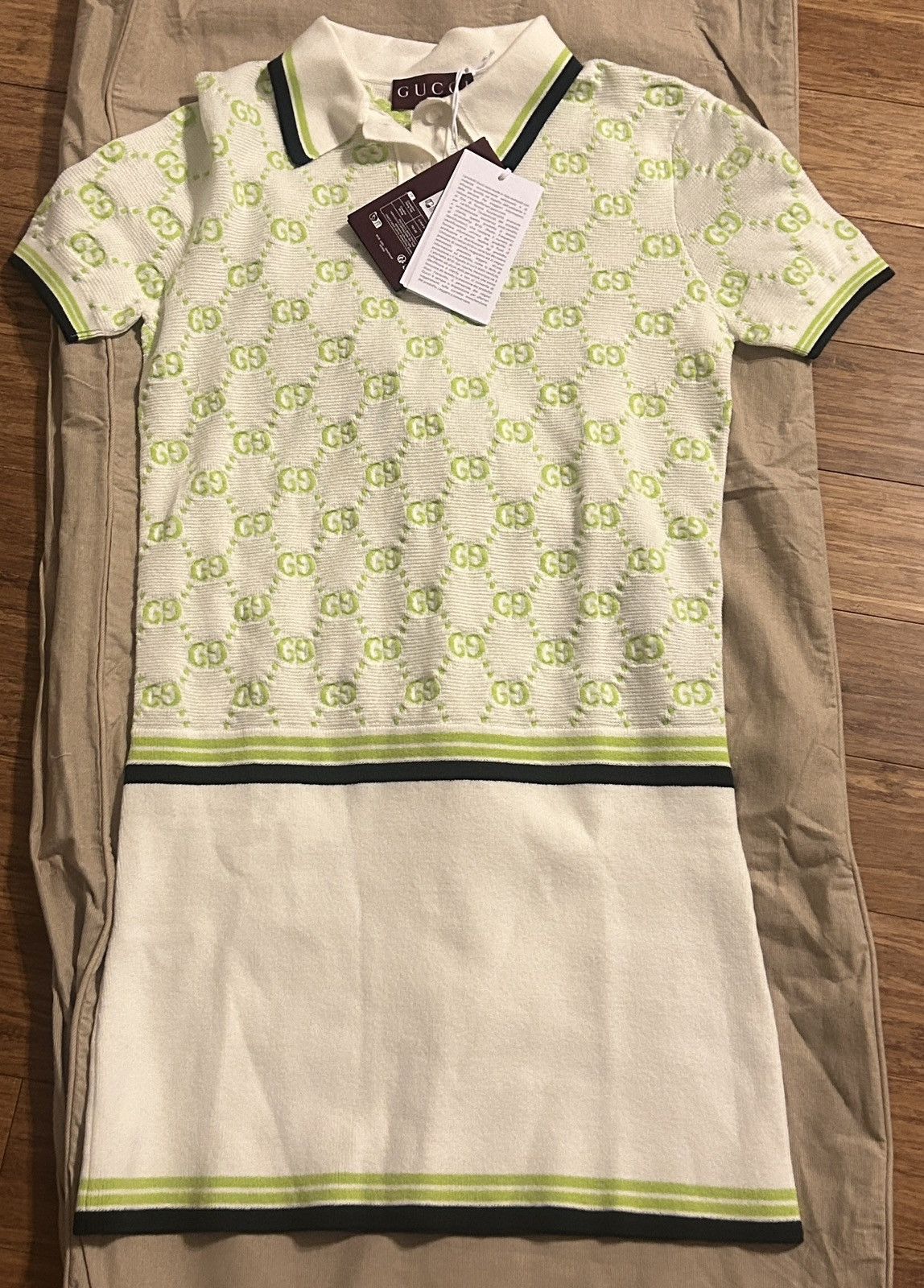 Gucci Gucci Lido Cotton Short Sleeved polo dress with GG intarsia Size S / US 4 / IT 40 - 8 Thumbnail