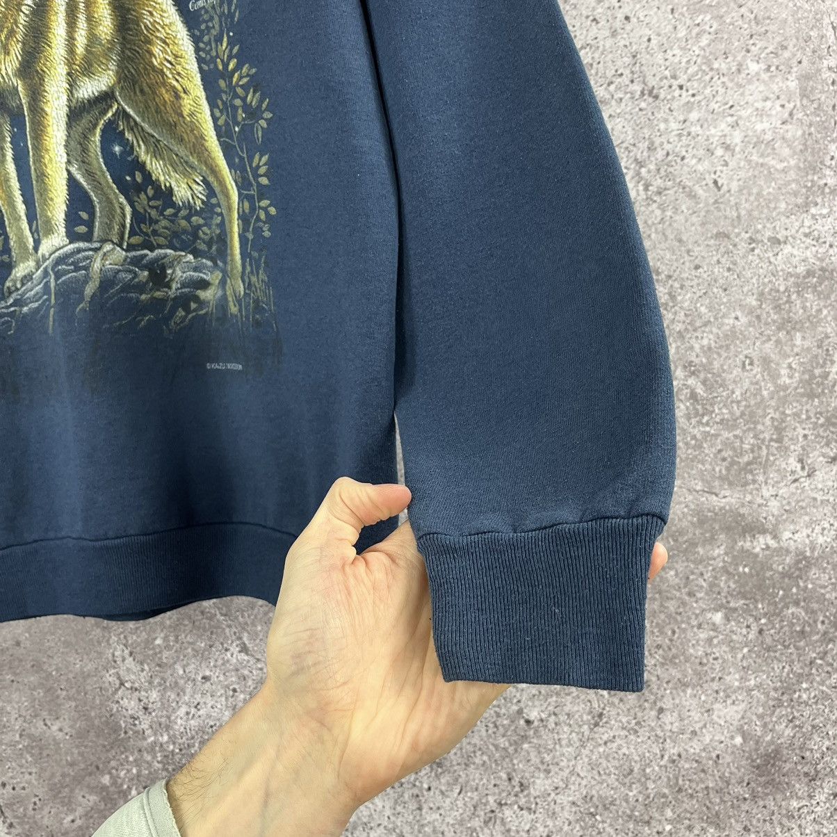 Fruit Of The Loom Screen Stars Vintage Sweatshirt Full Moon Wolf Big Logo Sz M Size US M / EU 48-50 / 2 - 5 Thumbnail