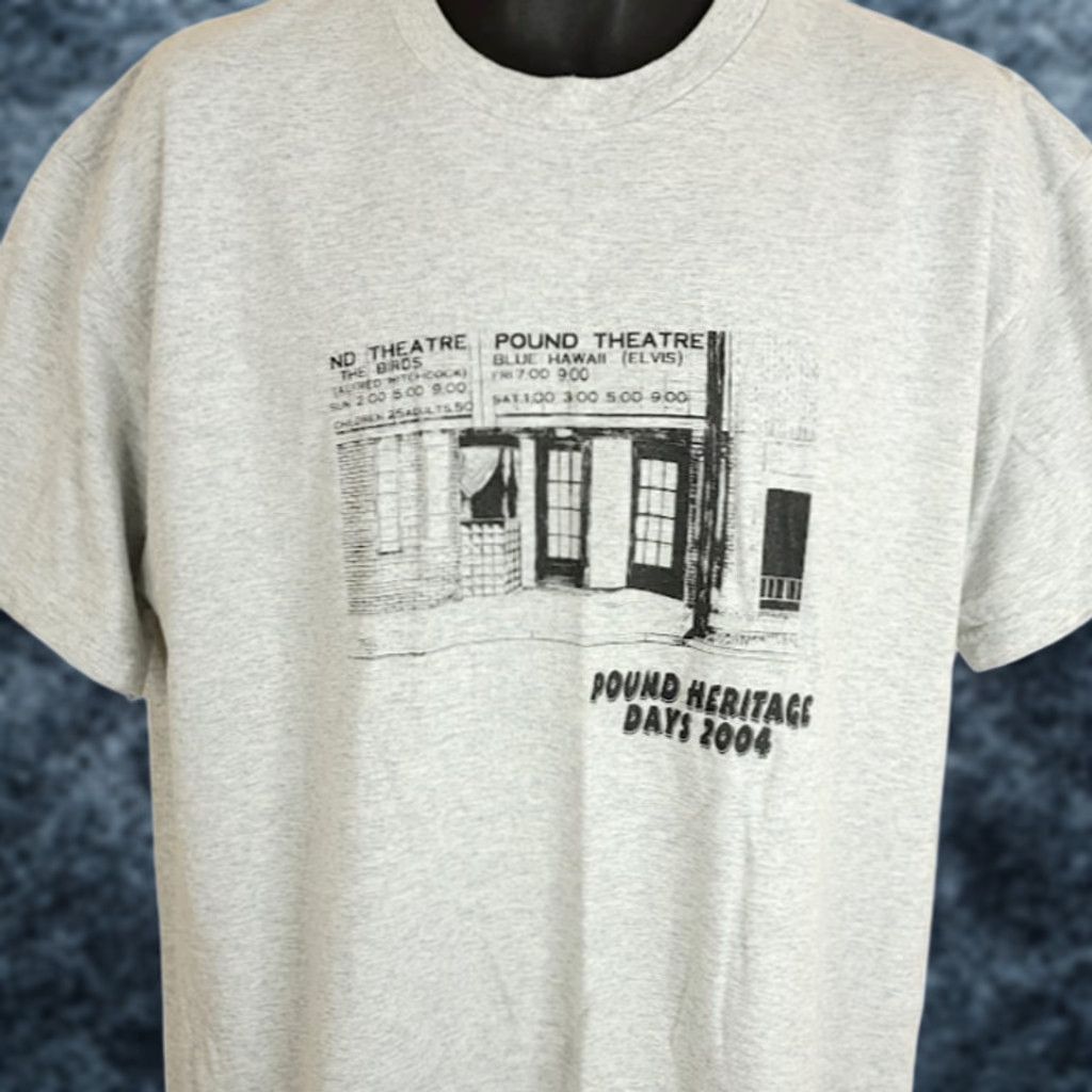 Fruit Of The Loom VINTAGE Pound Heritage Days T Shirt Mens XL Gray Cotton Blend Elvis The Birds Hitchcock Y2K Size US XL / EU 56 / 4 - 1 Thumbnail