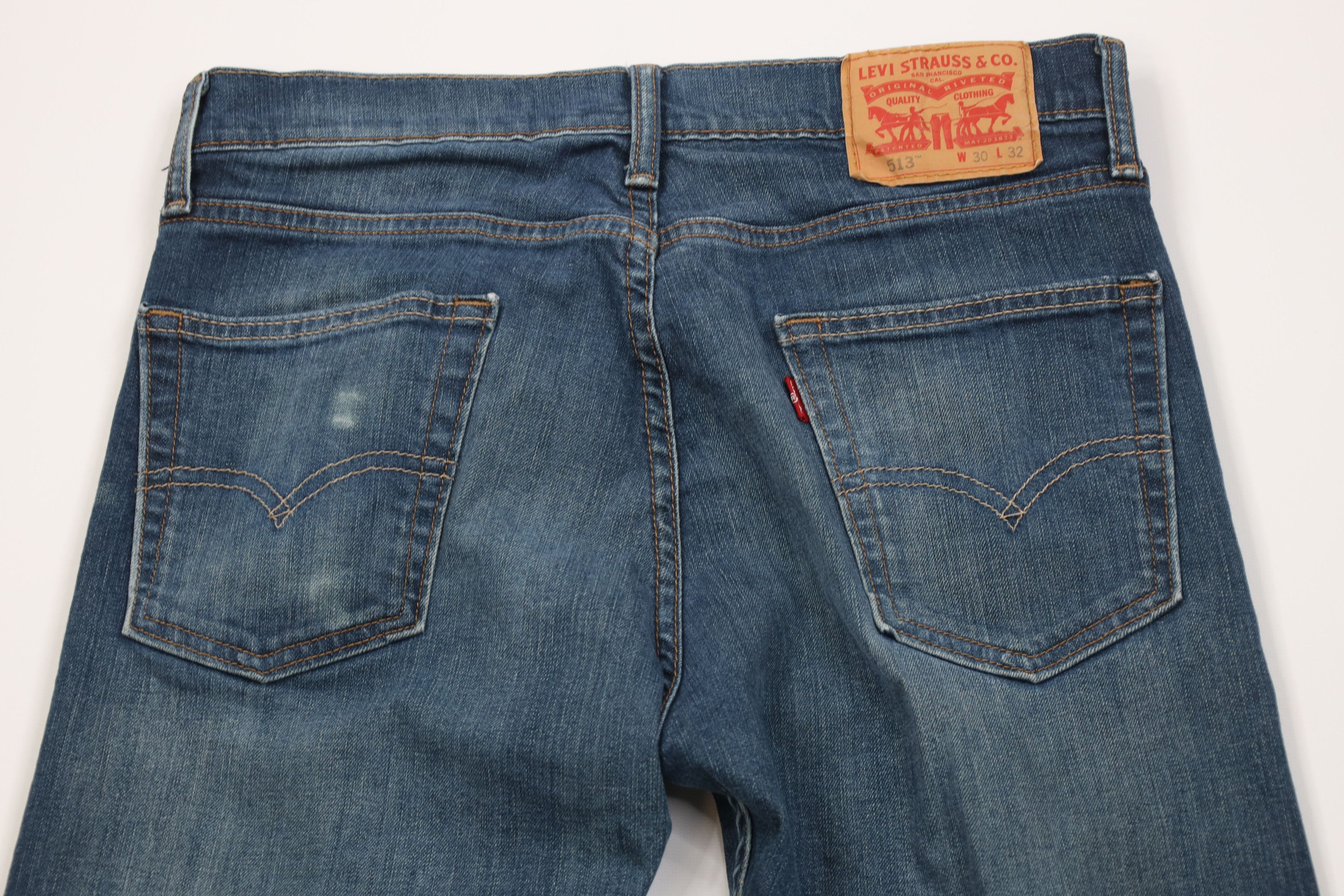 Levi's Vintage Y2K Levis 513 Straight Leg Denim Jeans Blue Stretch Size US 30 / EU 46 - 11 Thumbnail