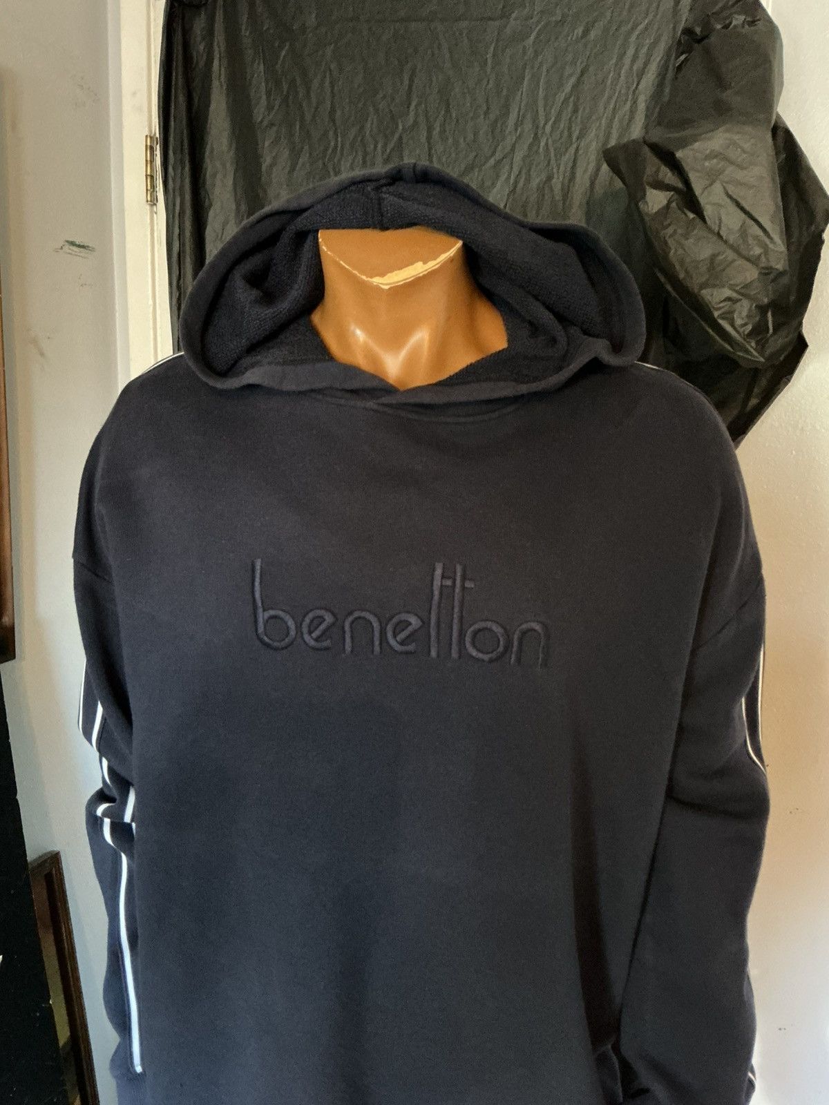 Benetton United Colors Of Benetton Embroidered Striped Hoodie Size US L / EU 52-54 / 3 - 8 Thumbnail