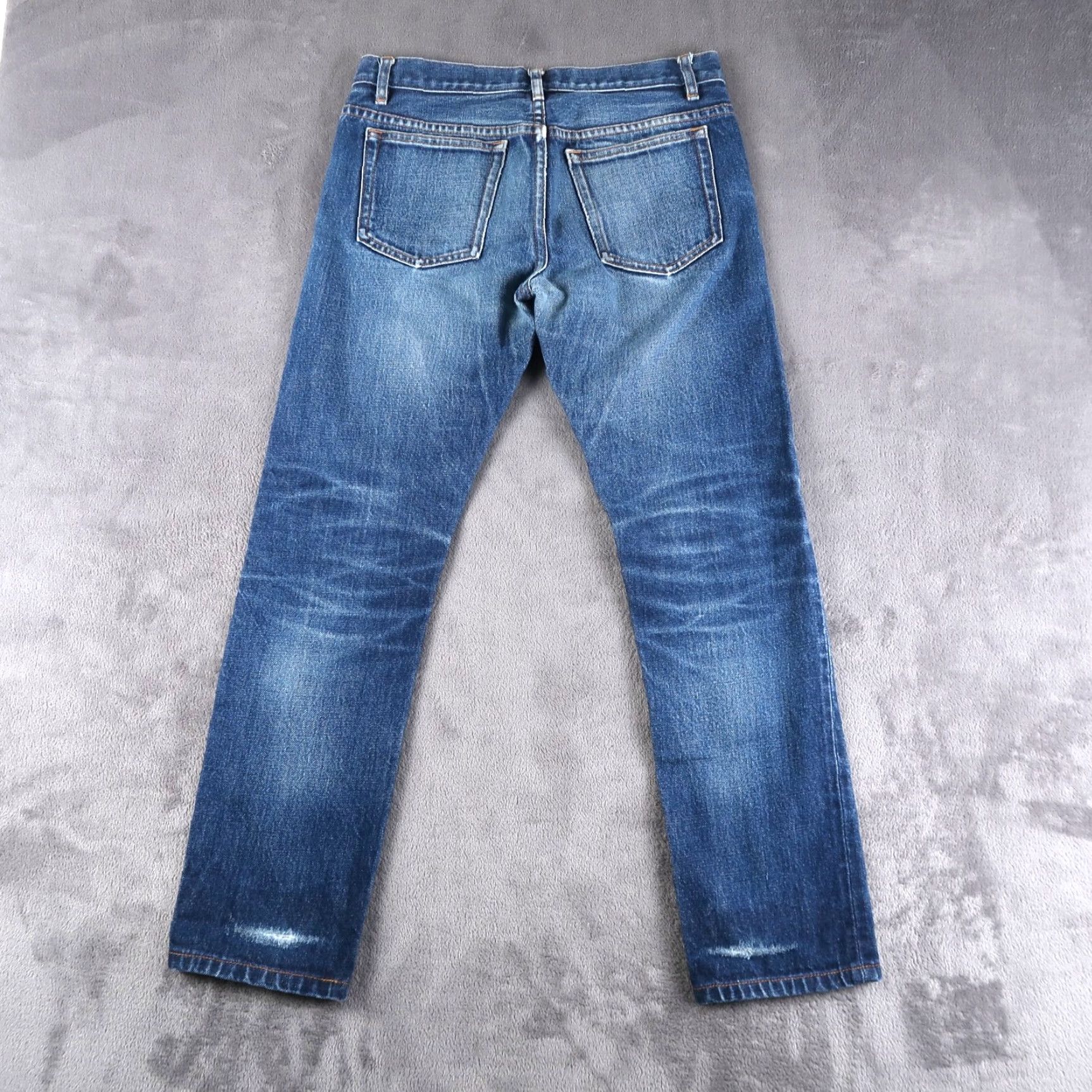 A.P.C. A.P.C. Jeans Mens Slim Regular 28 Blue 5-Pocket Denim Button Fly Petit Standard Whiskers Honeycomb Distressed Vintage? Size US 28 / EU 44 - 2 Thumbnail