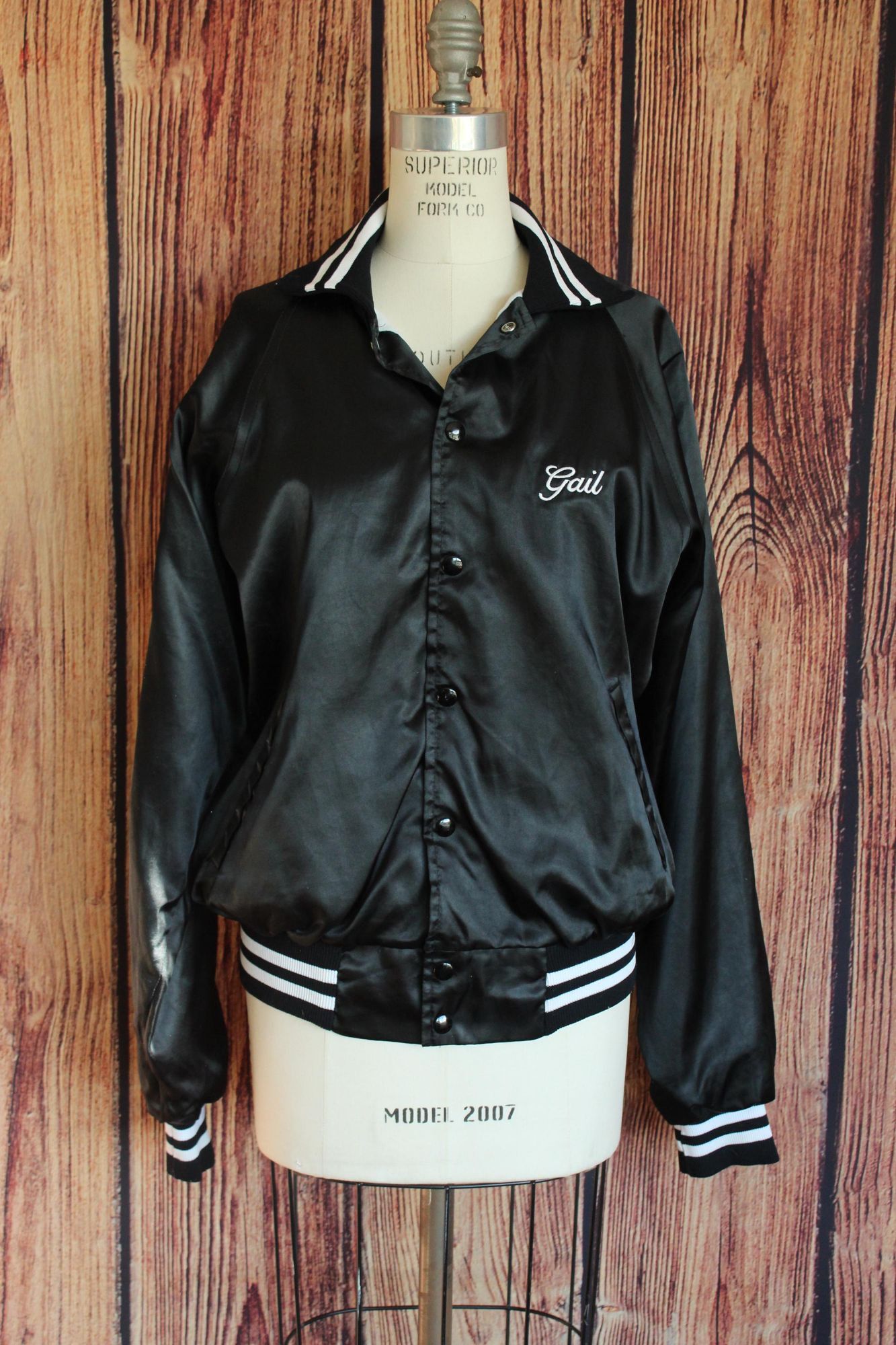 Vintage Vintage 1970s 1980s Men's Jacket, Black Satin Rennoe Vinelan Size US M / EU 48-50 / 2 - 2 Thumbnail