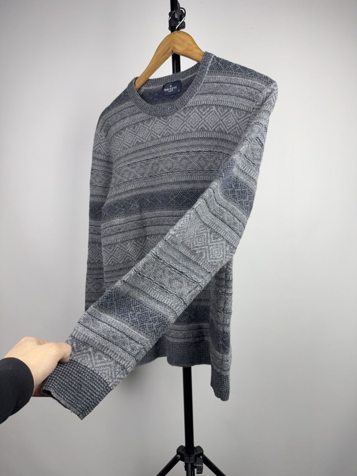 Hackett Luxury Retro Hackett London Nordic Pattern Wool Knit Sweater Size US S / EU 44-46 / 1 - 4 Thumbnail