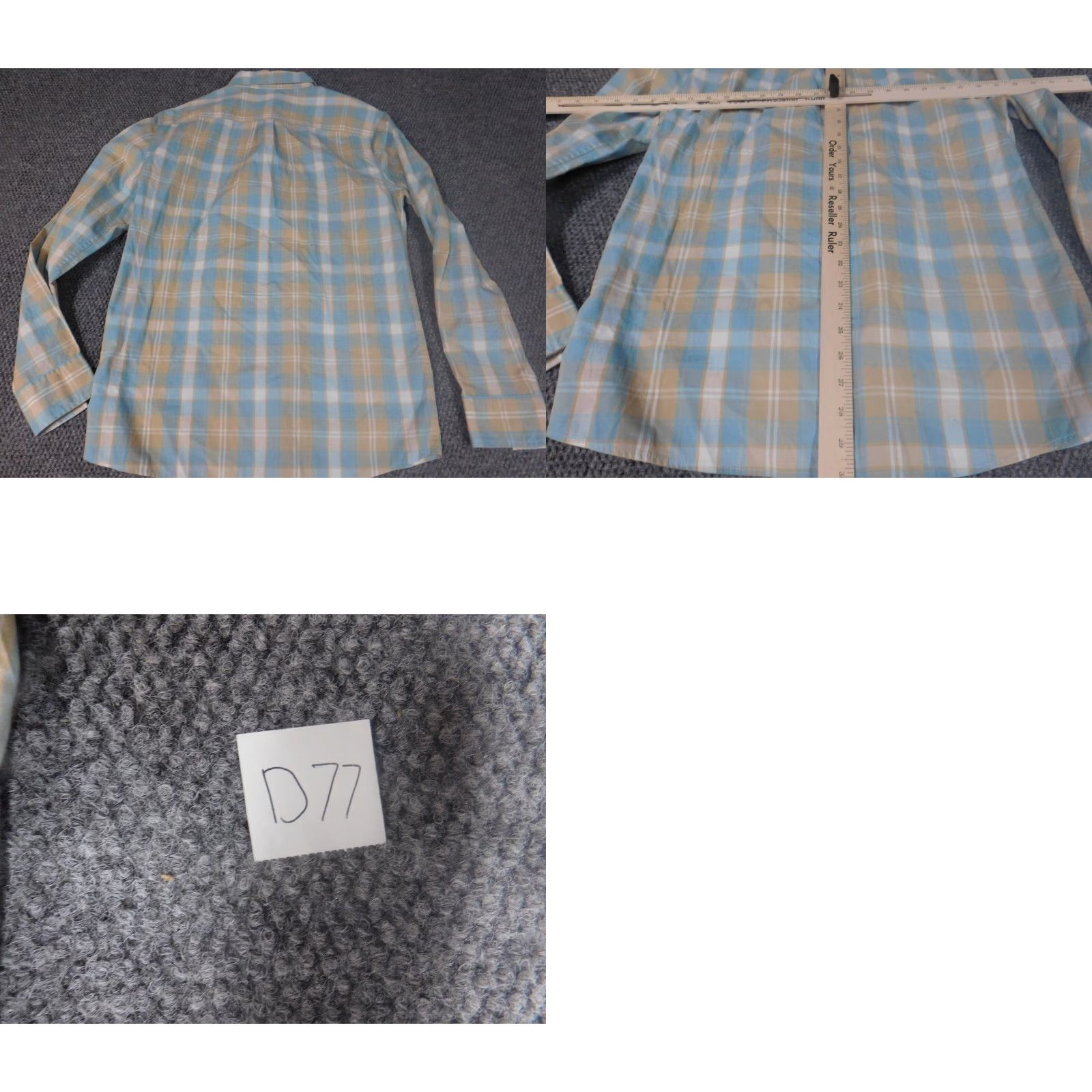 Jos. A. Bank Jos. A. Bank Mens Shirt Medium Slim Plaid Blue Button-Down Long Sleeve Collared Cotton Polyester Knit Size US M / EU 48-50 / 2 - 8 Thumbnail
