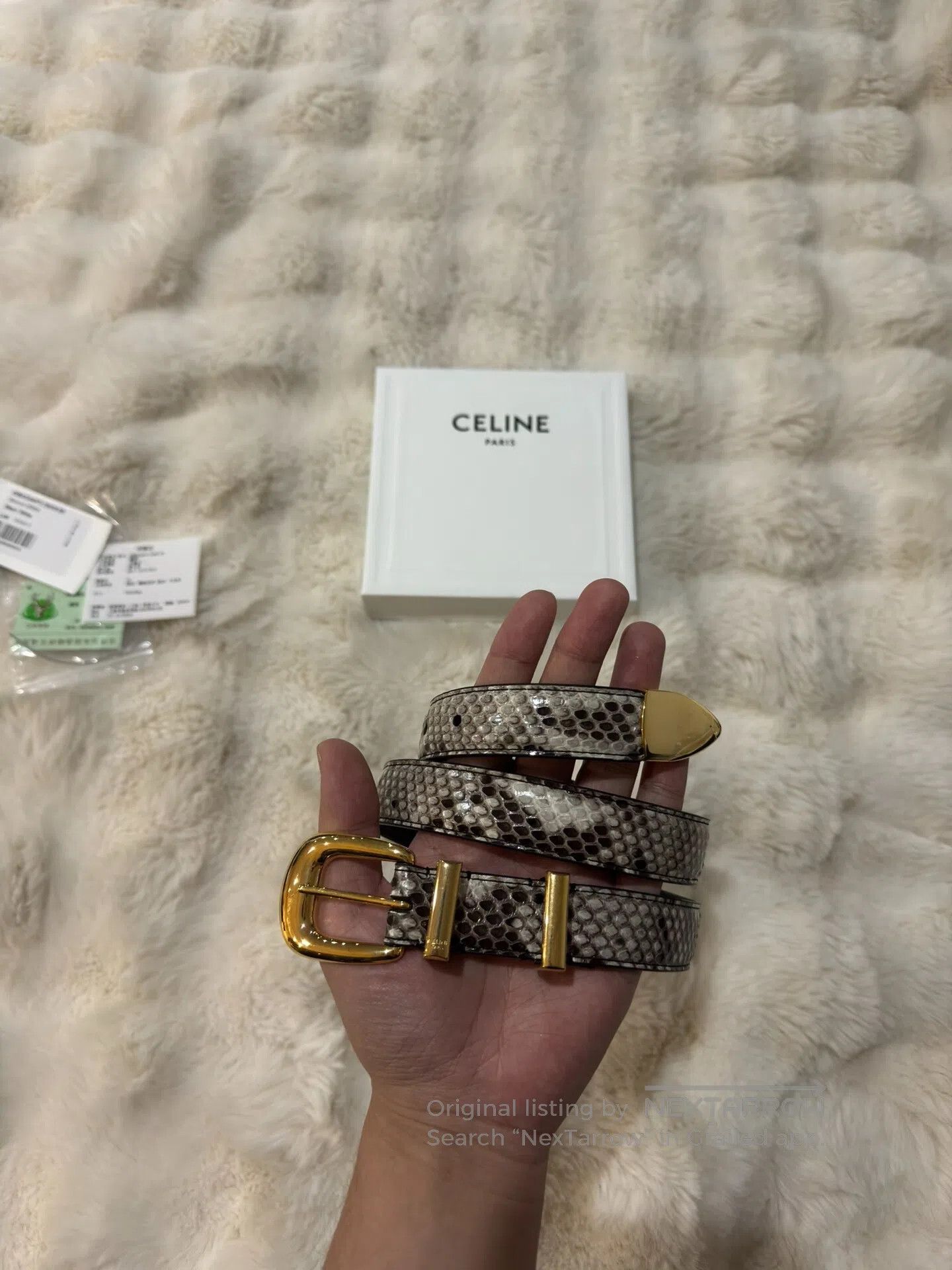 Celine CELINE size 80 Gold Buckle Rare Leather Belt| Size ONE SIZE - 1 Thumbnail