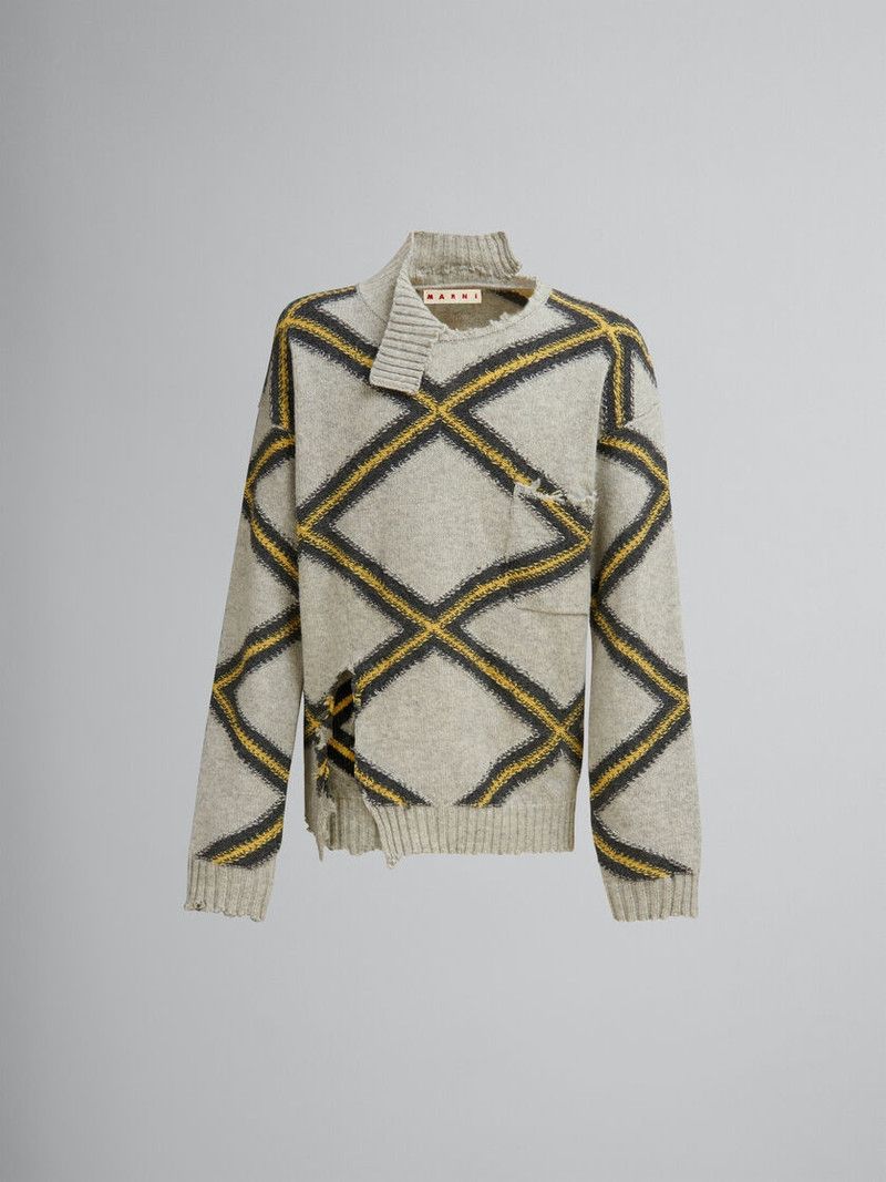 Marni o1w1db11125 Broken Wool Jumper in Grey Size US M / EU 48-50 / 2 - 1 Thumbnail