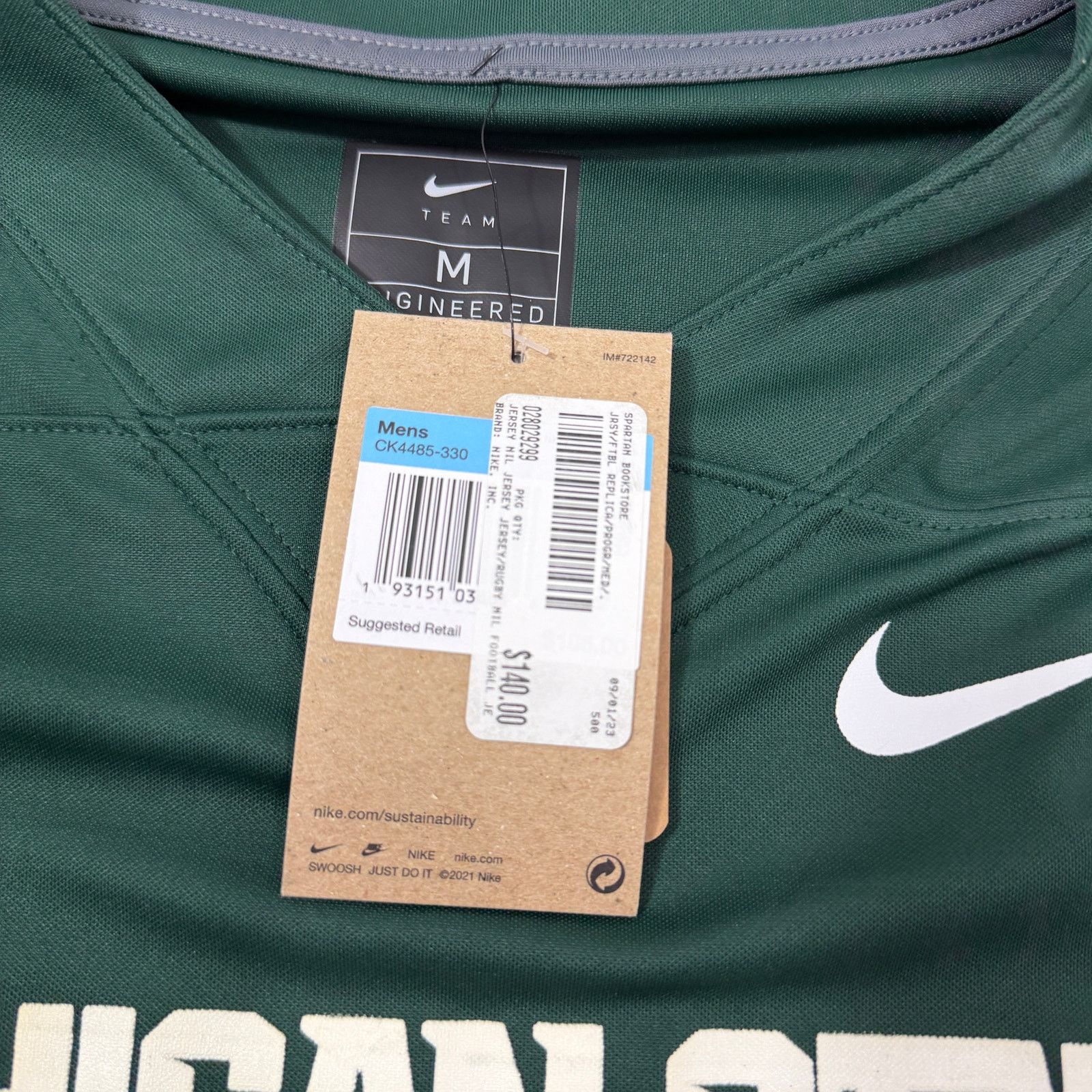 Nike Nike Michigan State Spartans Tre Mosley Jersey Medium NEW Size US M / EU 48-50 / 2 - 4 Thumbnail