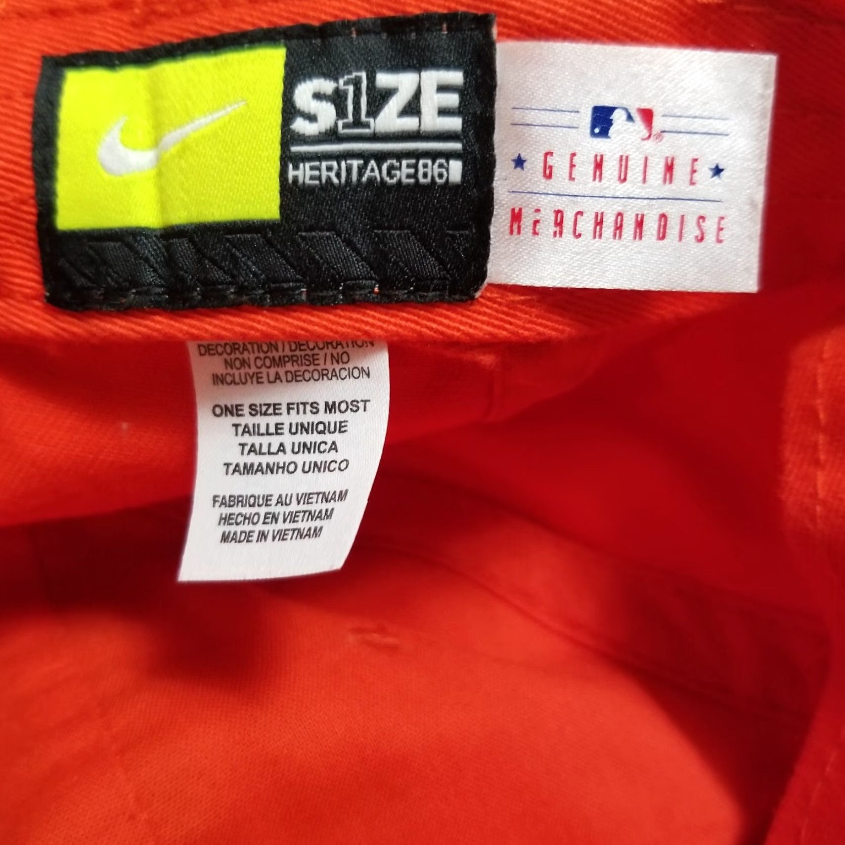 Nike Nike Hat Adjustable Baseball Cap Orange Men One Size Cotton Canvas Baseball Cap MLB 90s Colorful sports Mens Size ONE SIZE - 6 Thumbnail