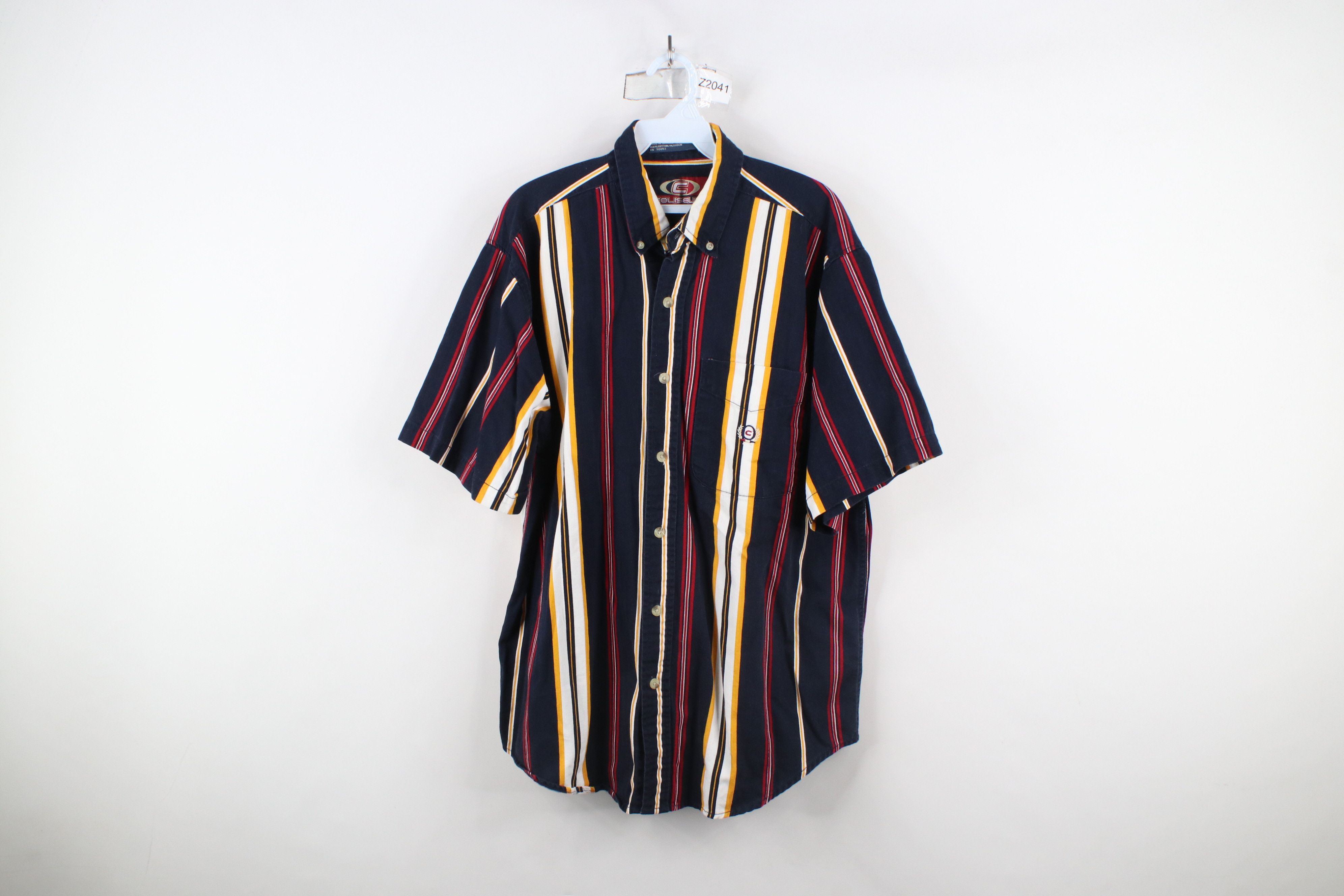 Vintage Vintage 90s Streetwear Striped Collared Button Down Shirt Size US L / EU 52-54 / 3 - 1 Thumbnail