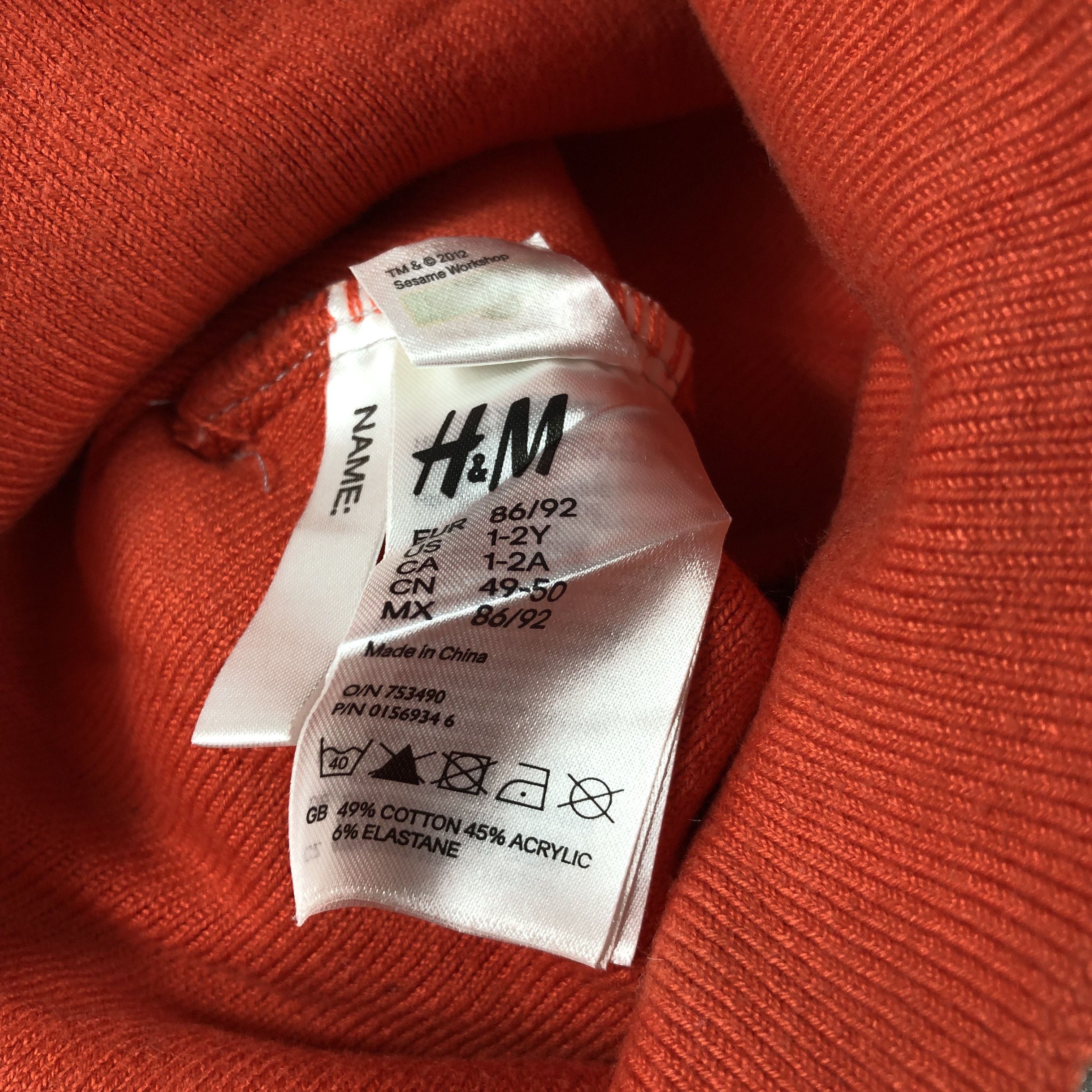 H&M Elmo Beanie Snowcap Snow Hat B1040 Size ONE SIZE - 4 Thumbnail