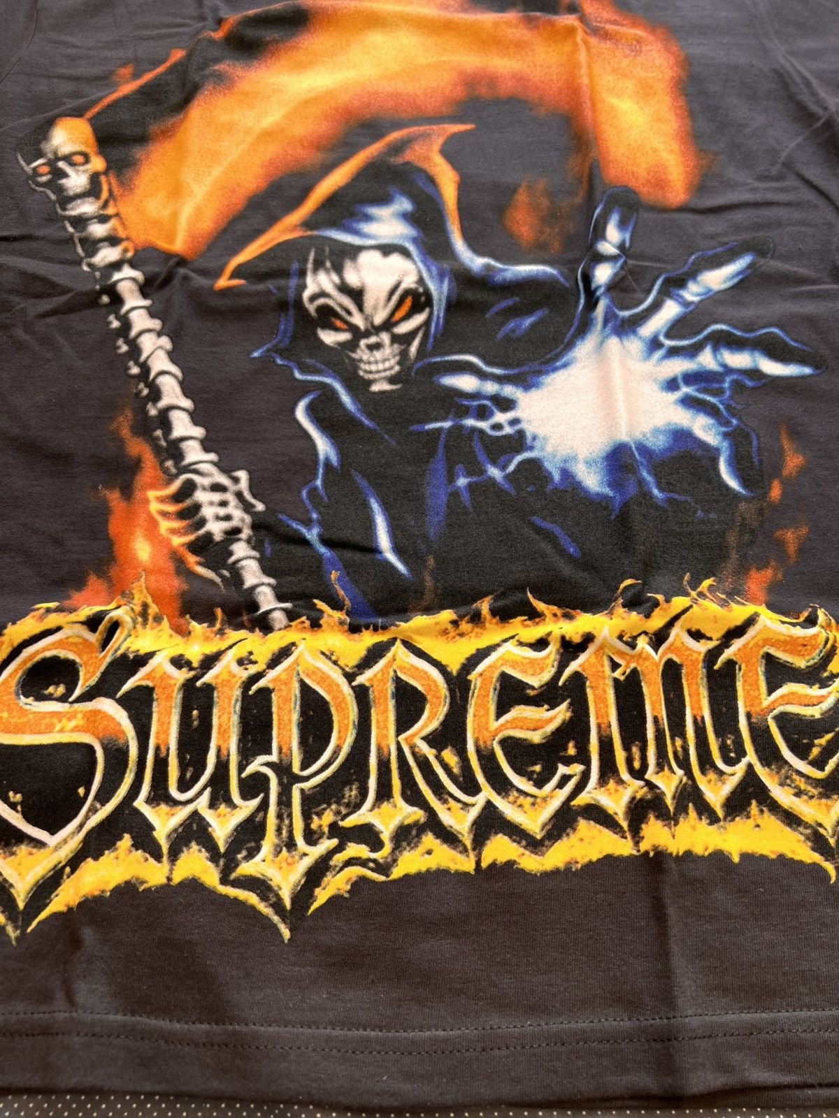 Supreme M Supreme Grim Reaper Tee Black t-shirt skeleton flames pray Size US M / EU 48-50 / 2 - 6 Thumbnail