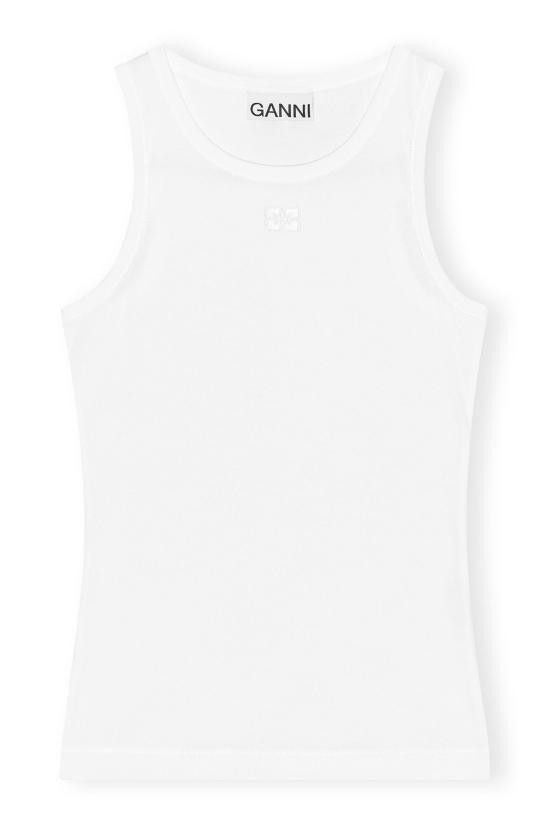 Ganni GANNI Women Tops T3897 151 White Size L / US 10 / IT 46 - 1 Thumbnail