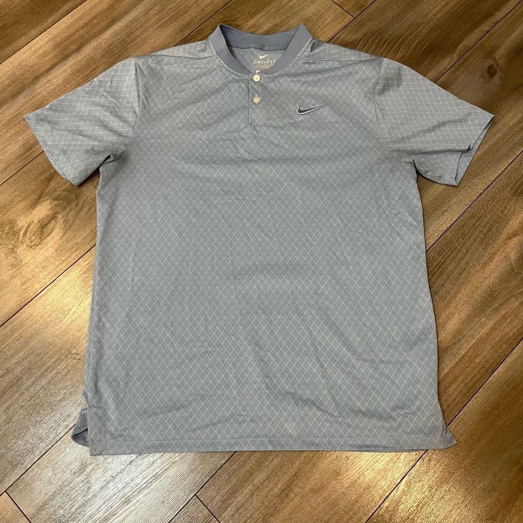 Nike Nike Blue Grey Pattern Athletic Casual Polo Men Medium Bin P Size US M / EU 48-50 / 2 - 1 Thumbnail