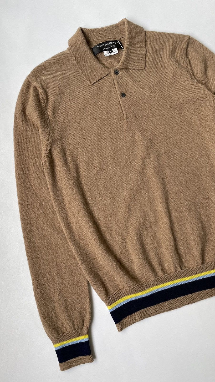 Comme des Garcons A/W 04 Camel Wool Polo Sweater Size US M / EU 48-50 / 2 - 4 Thumbnail