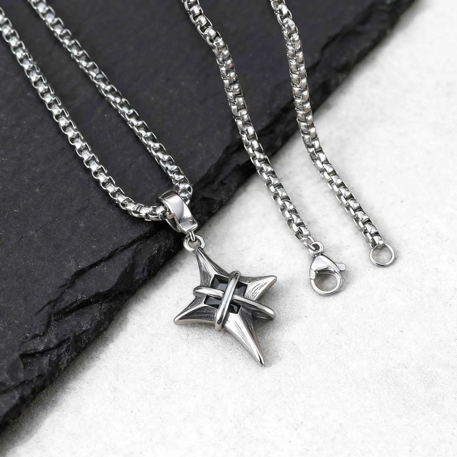 Jewelry Star Cross Pendant Necklace Size ONE SIZE - 1 Thumbnail