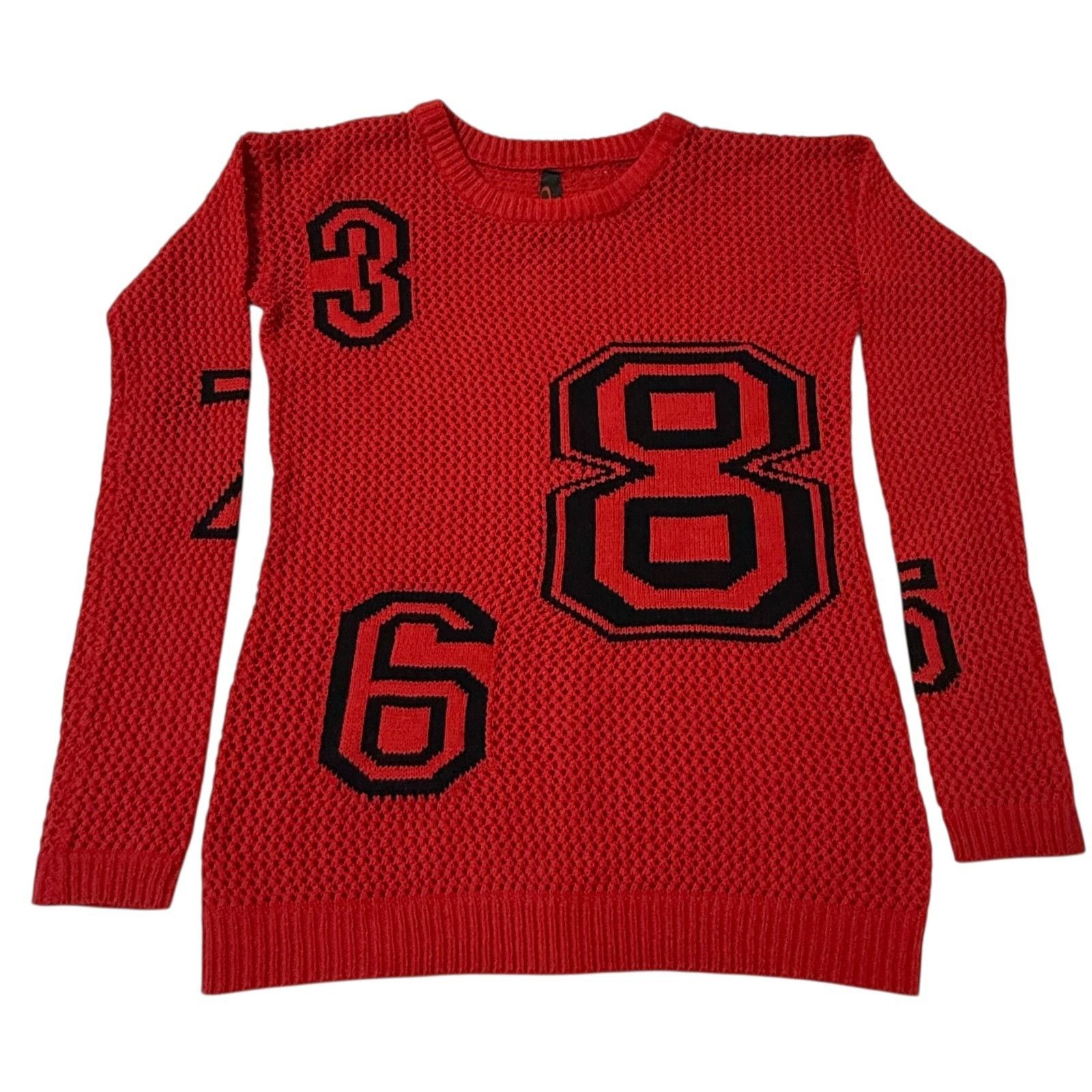 Other Yoki Numbers Open Knit Sweater Red Womens M Stretch Long Sle Size M / US 6-8 / IT 42-44 - 1 Thumbnail