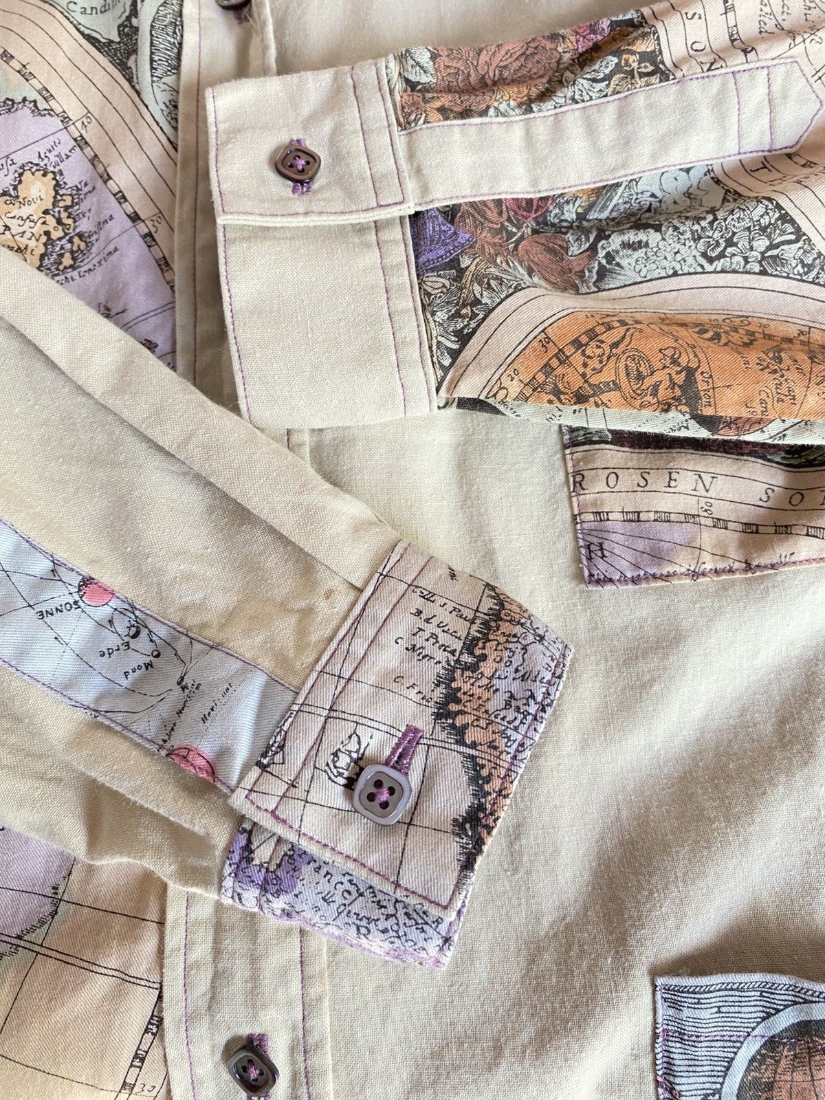 Designer × Japanese Brand × Vintage Vintage Map Print Shirt with Unique Details Size ONE SIZE - 3 Thumbnail