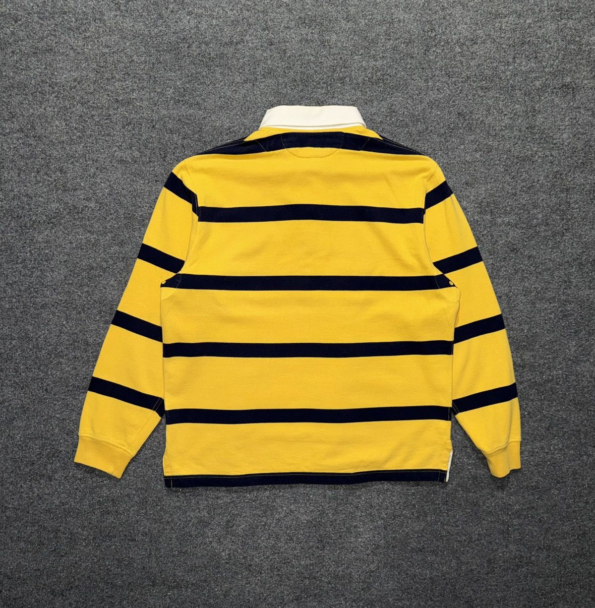 Polo Ralph Lauren Polo Ralph Lauren Yellow & Navy Striped Rugby Shirt Size US L / EU 52-54 / 3 - 6 Thumbnail