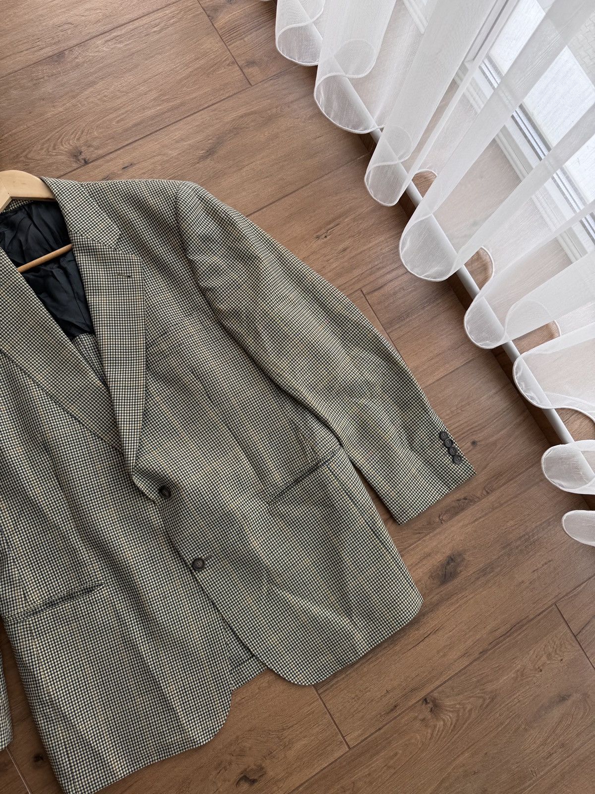Burberry × Vintage Vintage Burberry Checkered Luxury Two Buttons Blazer Size 46L - 5 Thumbnail