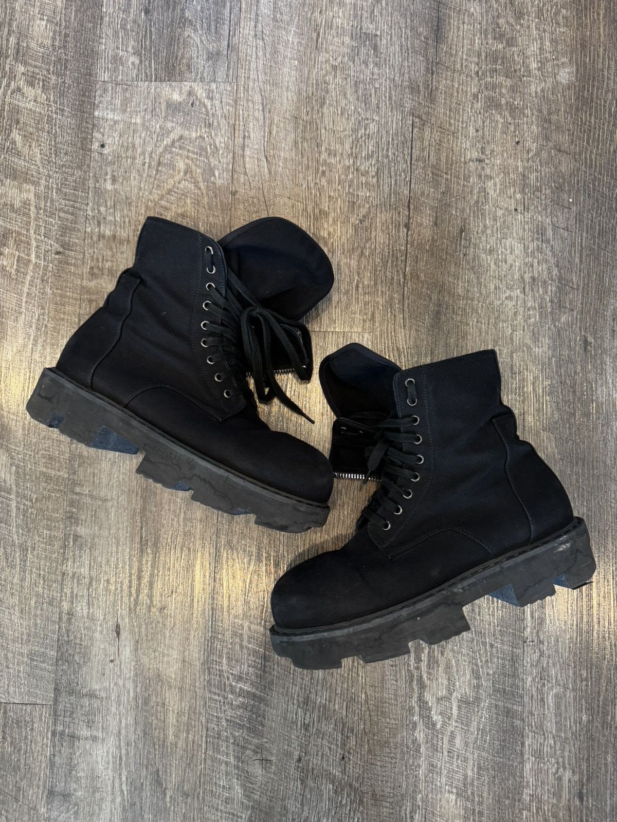 Rick Owens Drkshdw Rick Owens Megatooth Canvas Army Boots Size US 9 / EU 42 - 1 Thumbnail