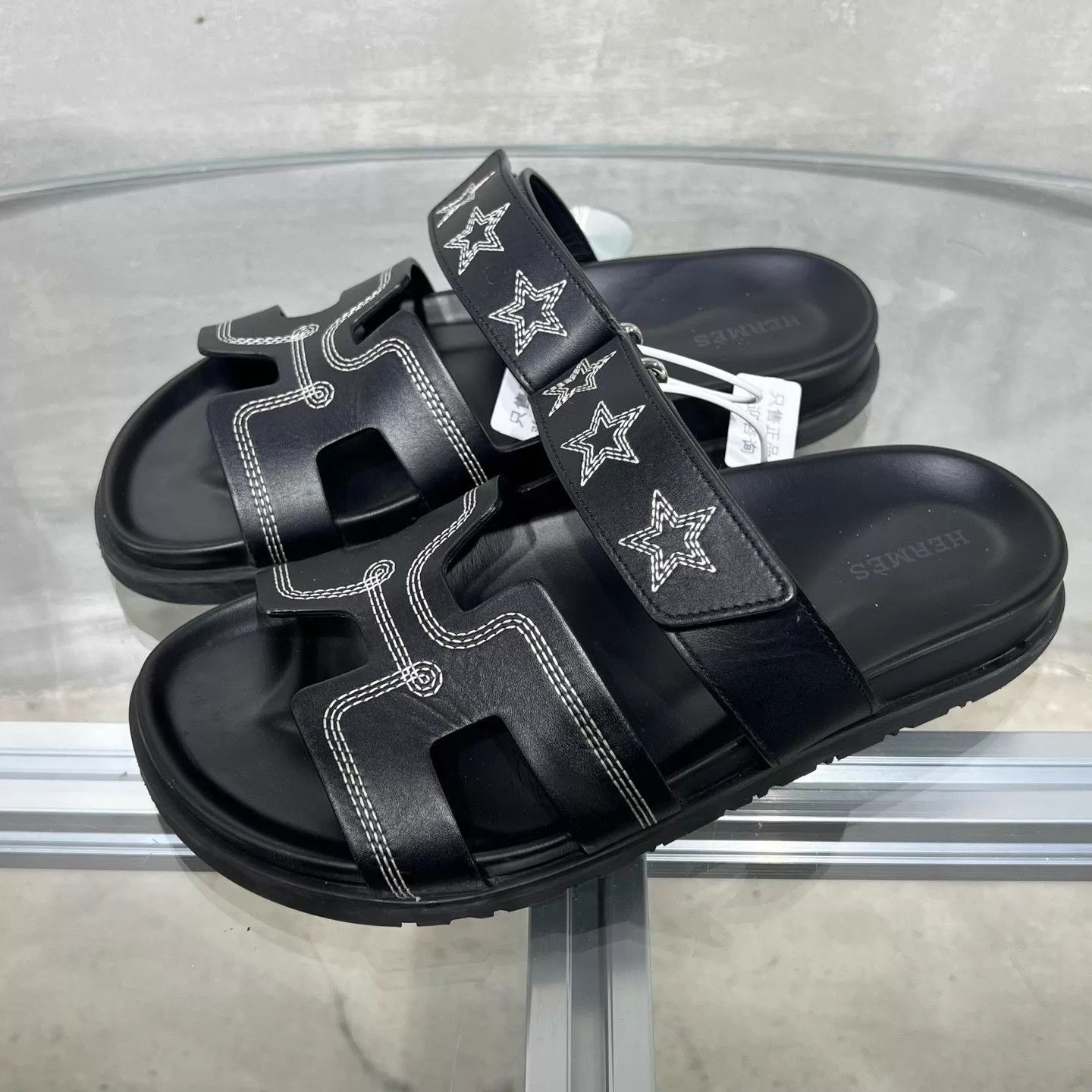 Hermes Hermes Star Embroidery Slippers 37 EU Size US 6.5 / IT 36.5 - 2 Thumbnail