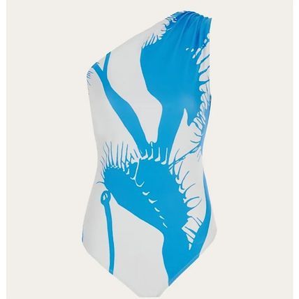Salvatore Ferragamo o1s1rm0126 One Piece Bodysuit in White/Blue Size S / US 4 / IT 40 - 1 Thumbnail