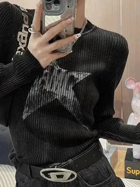 Japanese Brand Women's long sleeve printed ribbed T-shirt Size M / US 6-8 / IT 42-44 - 5 Thumbnail