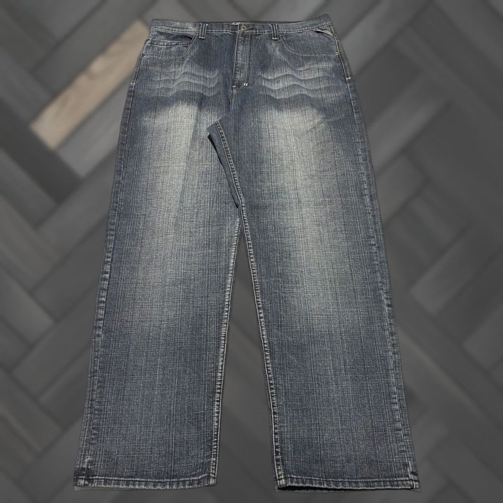 ROYAL BLUE Jeans Mens 40x34 Dark Wash Straight Wide Leg Cotton Denim Pants