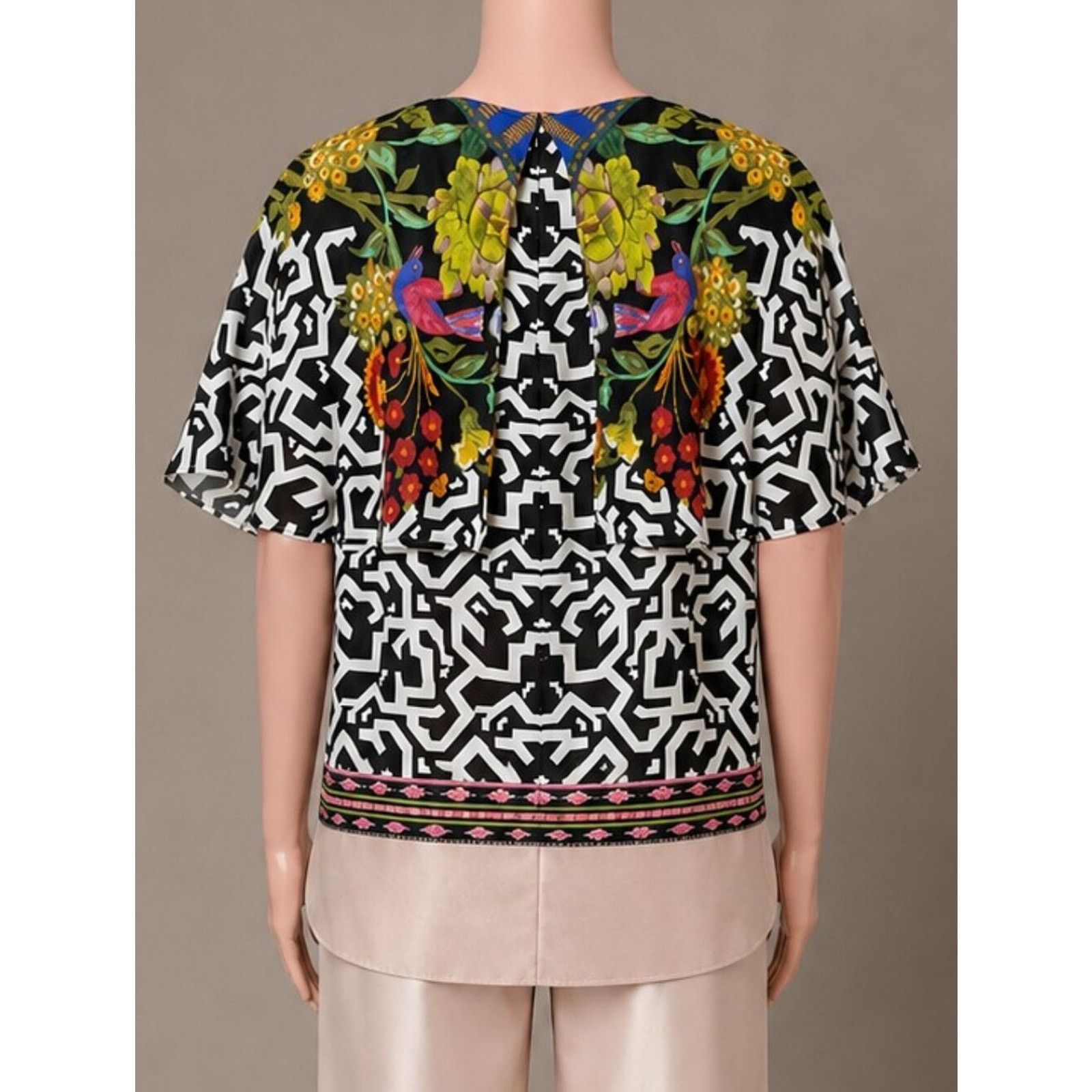Etro Etro Floral Silk Geometric Kimono Cape Top Size 48 Size XL / US 12-14 / IT 48-50 - 4 Thumbnail