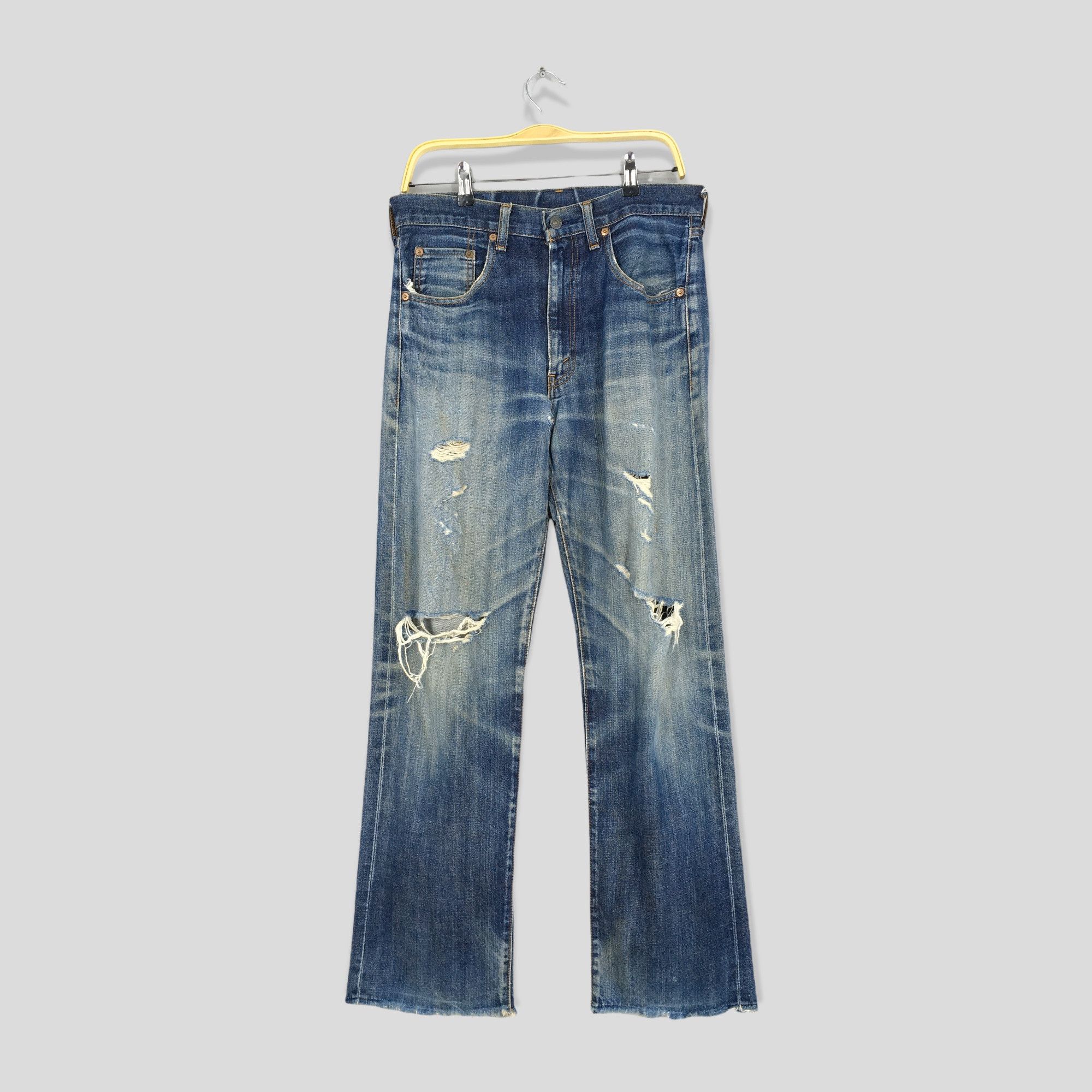 image of Levis x Lvc Size 31X31.5 Vintage Levi's 551Z Lvc Big E Selvedge Jeans in Blue, Men's