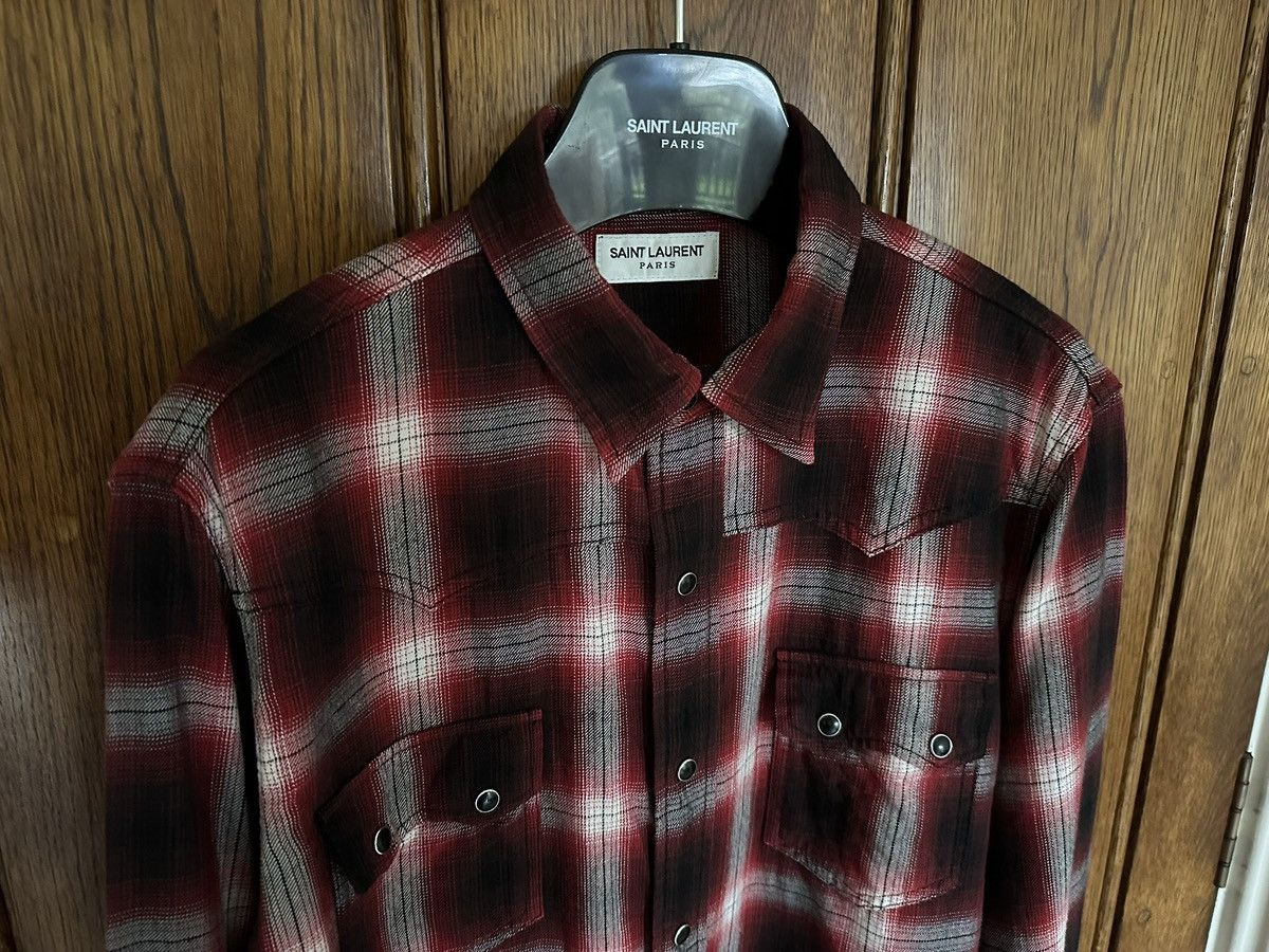 Saint Laurent Paris FW16 Saint Laurent Palladium red black flannel Hedi L Size US L / EU 52-54 / 3 - 12 Thumbnail