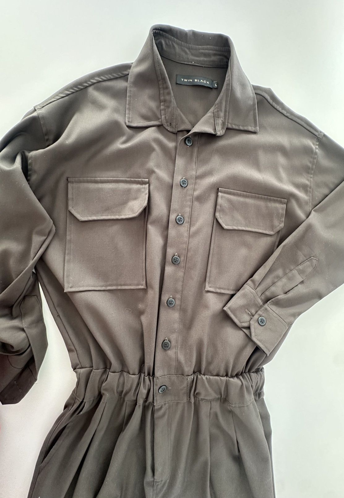 Designer Jumpsuit / Overall Khaki Color Size US 31 - 5 Thumbnail