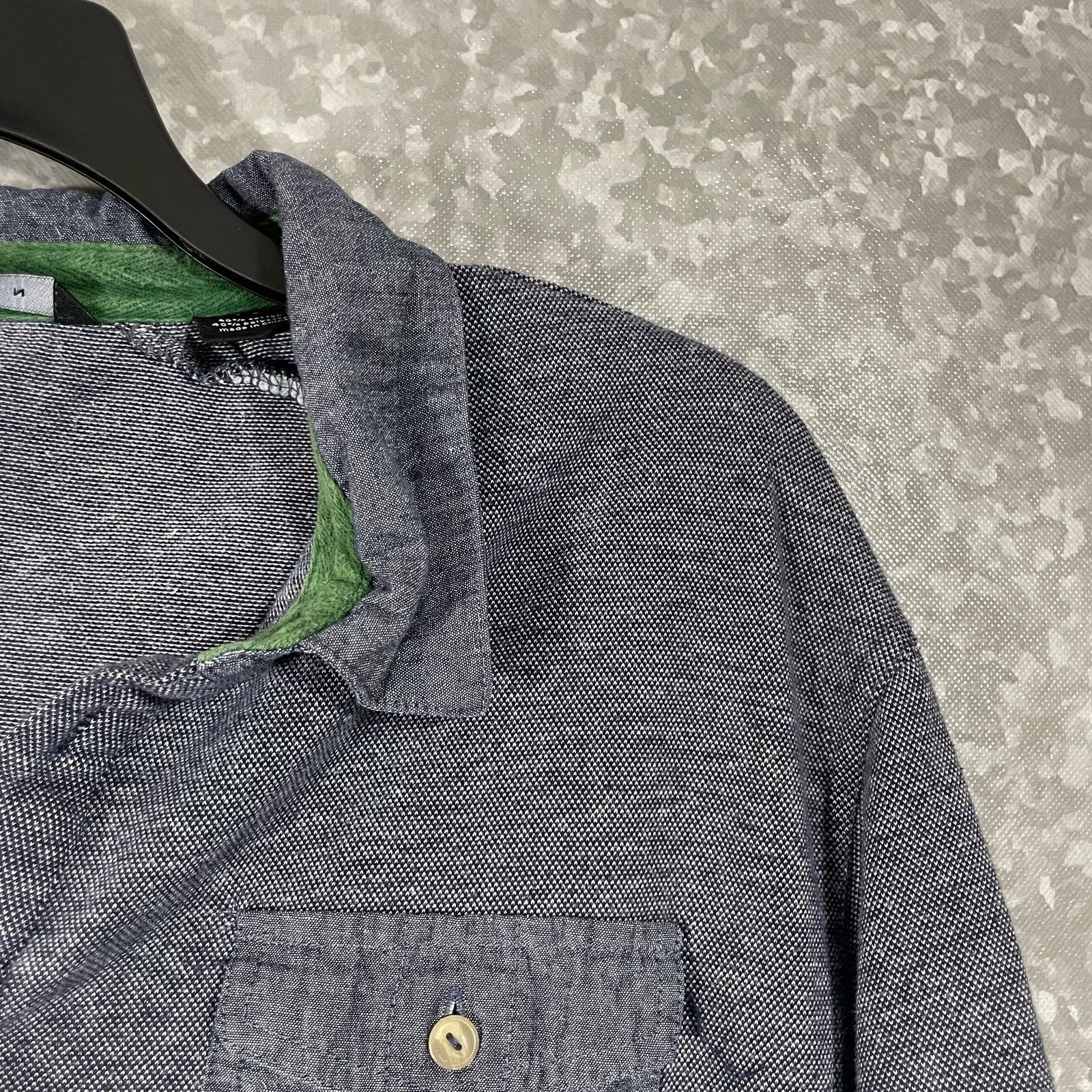 Sean John Sean John Gray Chambray Collar & Pocket Polo Shirt - 3XL Size US XXL / EU 58 / 5 - 2 Thumbnail