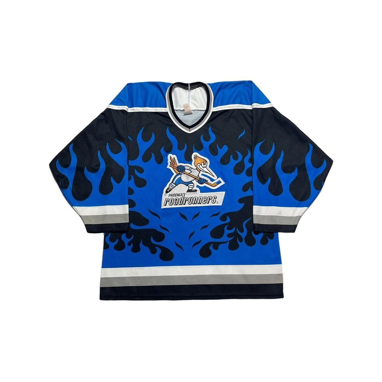 Ccm × NHL × Vintage Vintage Phoenix Roadrunners Blue Flame Hockey Jersey Size US M / EU 48-50 / 2 - 1 Thumbnail