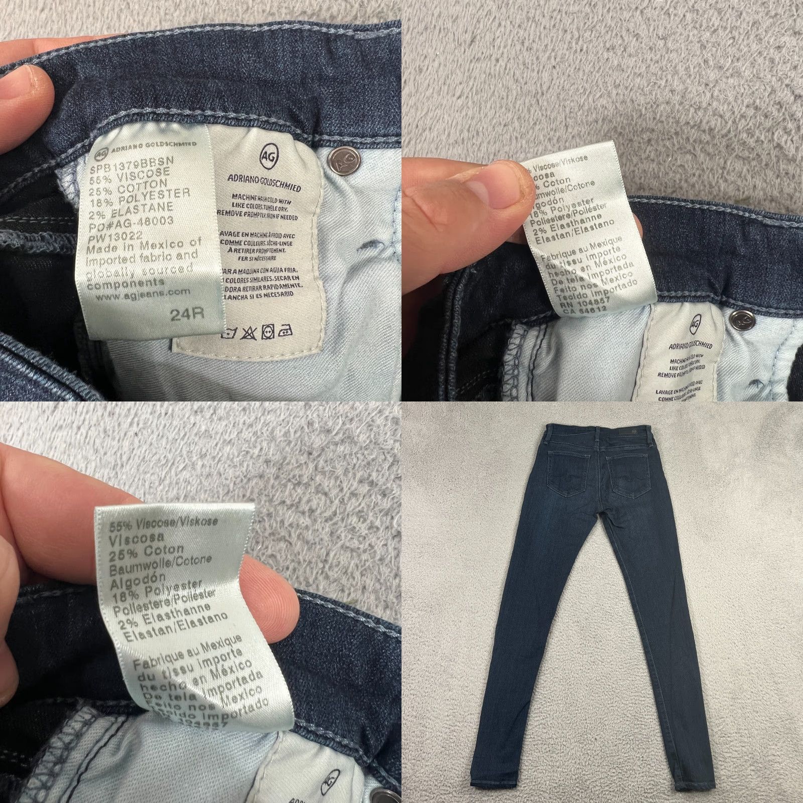 Vintage AG Adriano Goldschmied The Farrah Skinny High Rise Jeans Womens Size 24 Blue Denim Size 42" / US 20 - 8 Thumbnail