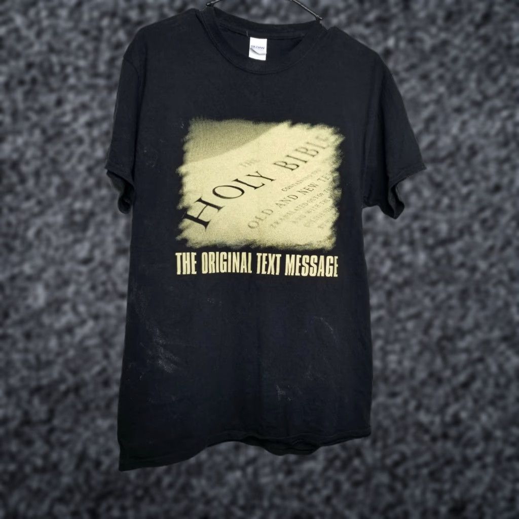 Gildan Gildan T-Shirt Bible Text Message 10 Commandments Double Sided Distressed Black Graphic Tee Religion Mens M Size US M / EU 48-50 / 2 - 1 Thumbnail