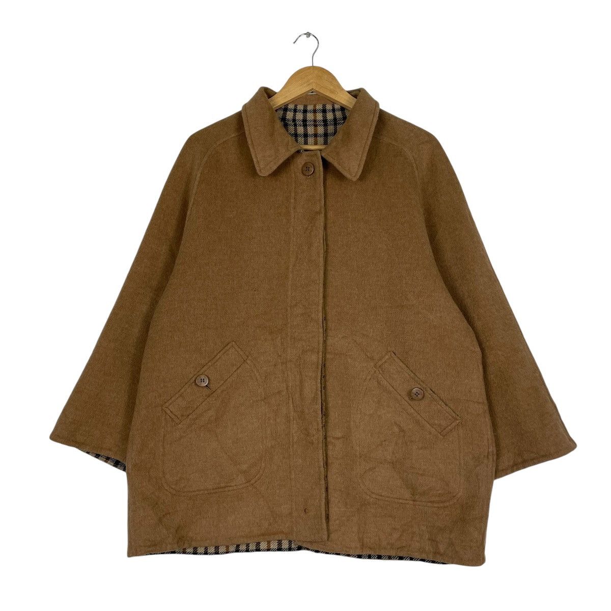 DAKS × Japanese Brand × Vintage 💥90s DAKS LONDON REVERSIBLE BUTTON WOOL JACKET Size US L / EU 52-54 / 3 - 2 Thumbnail