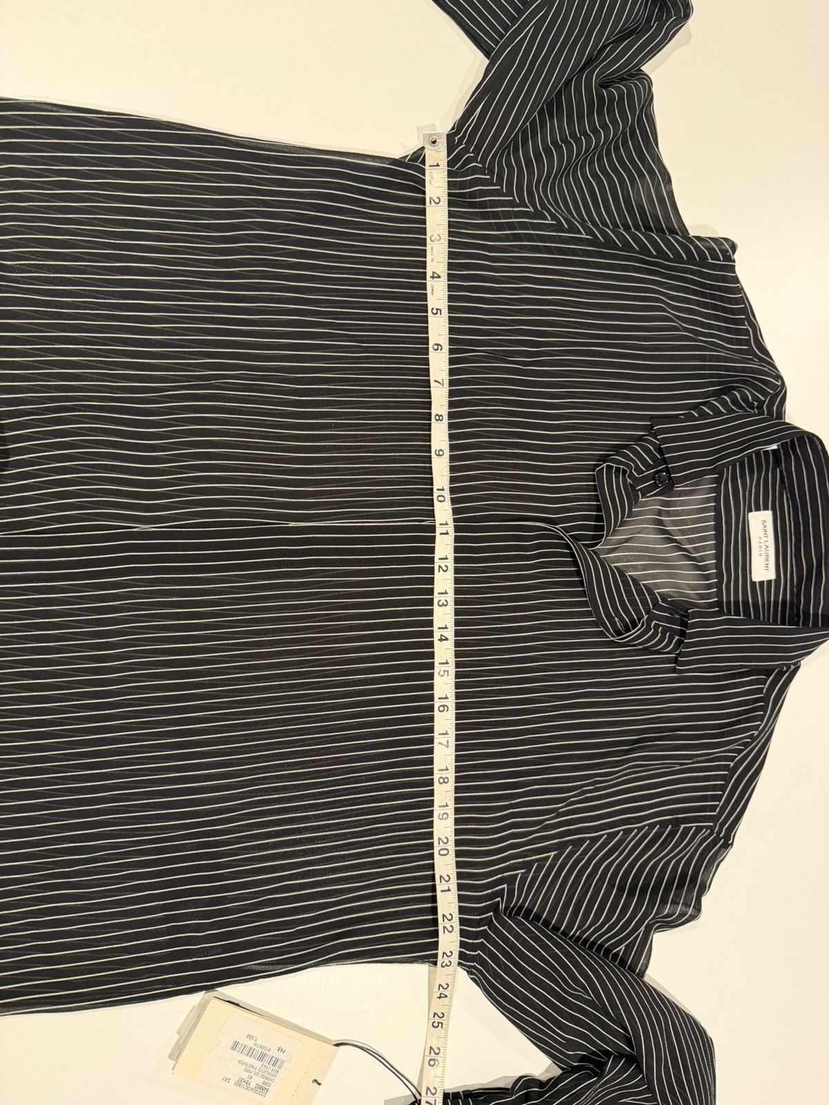Saint Laurent Paris Saint Laurent mens striped silk shirt. 41/16. $1500 Size US L / EU 52-54 / 3 - 5 Thumbnail
