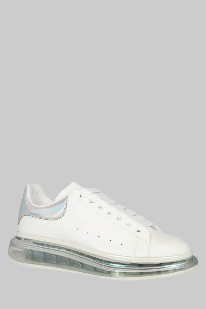 Alexander McQueen o1w1db10725 Oversized Transparent Sole in White/Silver Size US 11 / EU 44 - 2 Thumbnail