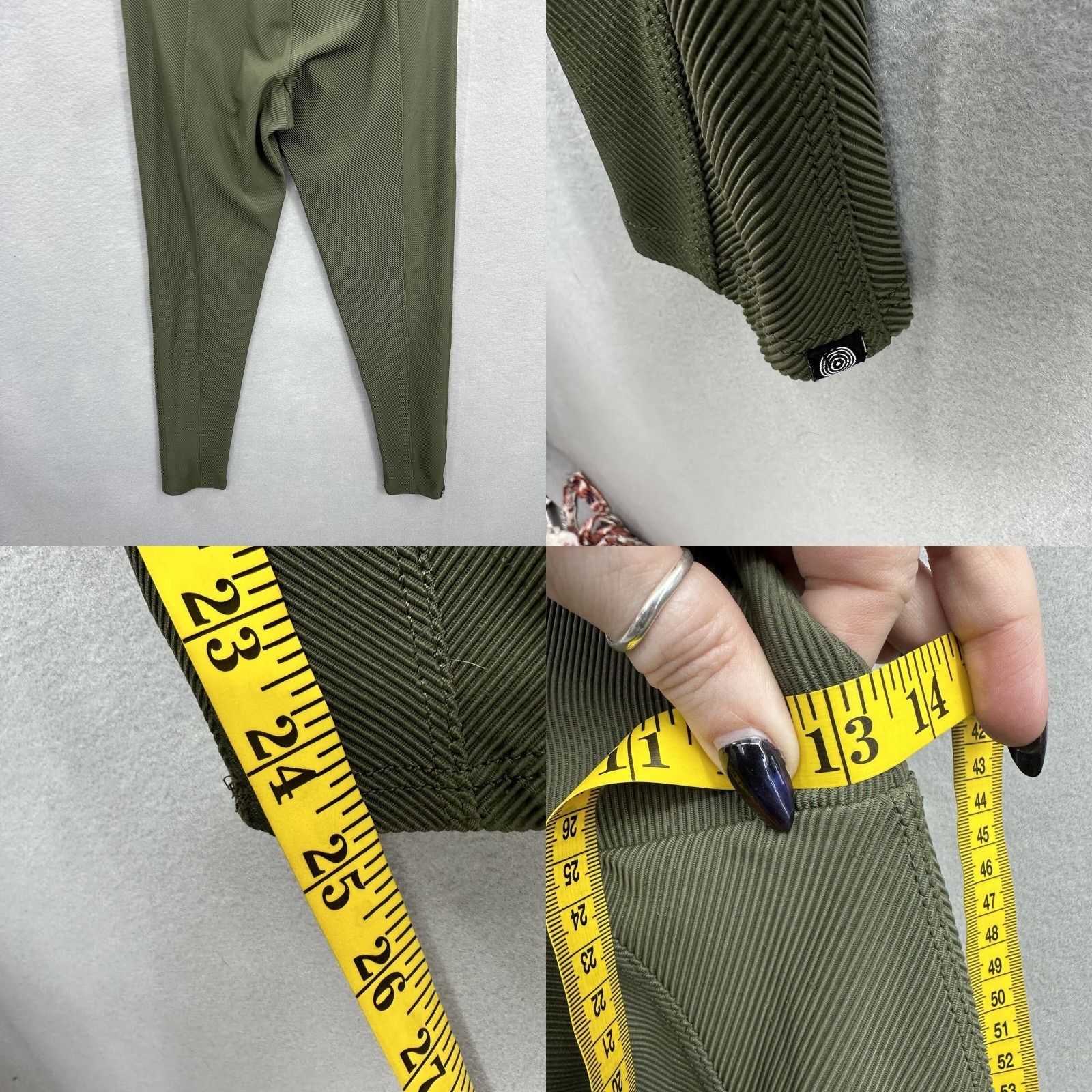 Onia Onia Leggings Womens Small Green Ribbed High Waist Yoga Athleisure Minimalist Preppy Size 28" / US 6 / IT 42 - 8 Thumbnail