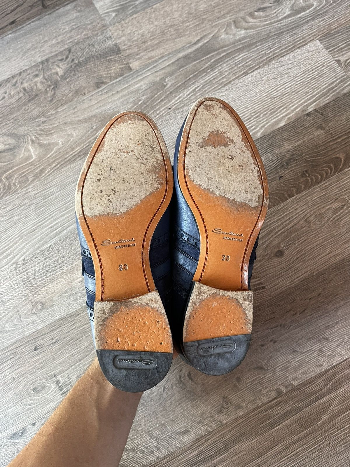 Leather × Santoni Santoni Reflection-Effect Leather Penny Loafers MadelnItaly Size US 8 / IT 38 - 7 Thumbnail