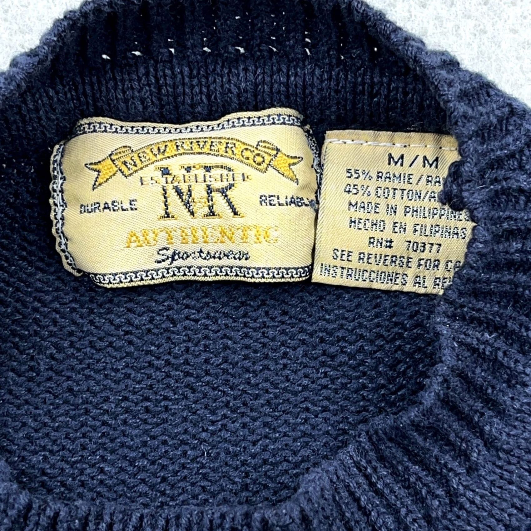 Vintage VINTAGE New River Sportswear Golf Sweater Men M Blue Heavy Knit Crew Neck Graphic Print 80s 90s Logo Baseball American Classic Pullover Hairst Size US M / EU 48-50 / 2 - 3 Thumbnail