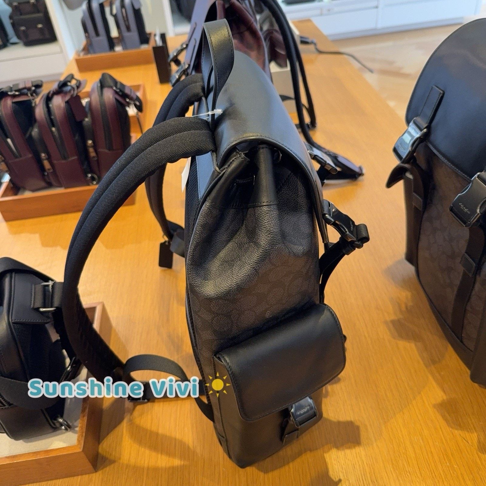 Coach NWT COACH MEN'S Clark Backpack CCF90 Gunmetal/Charcoal/Black Size ONE SIZE - 4 Thumbnail