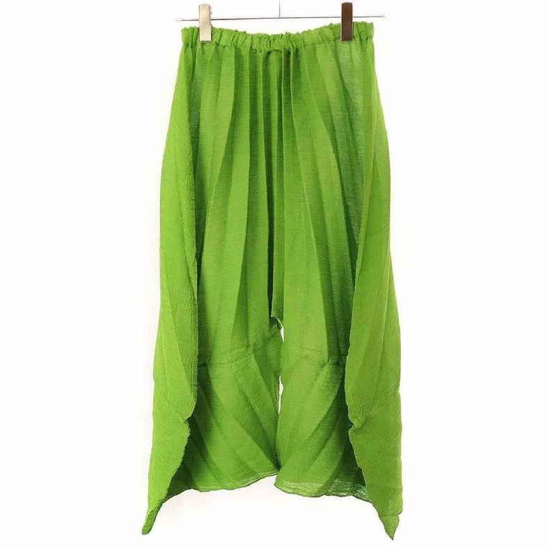 Issey Miyake Issey Miyake Apple green pleated trousers Size 22" - 2 Thumbnail