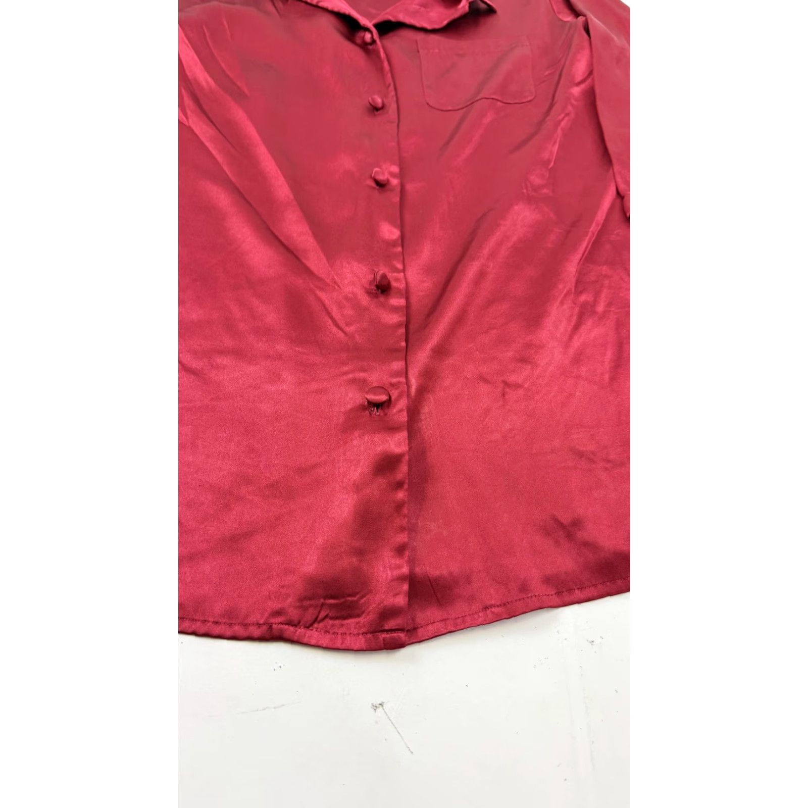 Victoria's Secret Victoria's Secret Shirt Womens Small Red Satin Button Front Sleep Nightgown Size S / US 4 / IT 40 - 3 Thumbnail