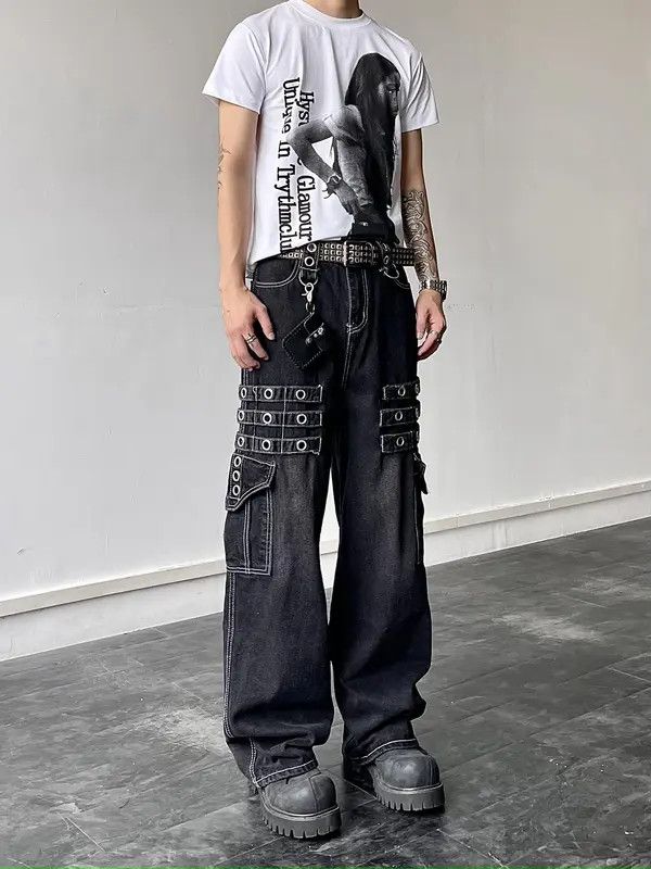 VIBE Cargo Denim Jeans, Stack Jeans, y2k Cargo Jeans Size US 30 / EU 46 - 3 Thumbnail