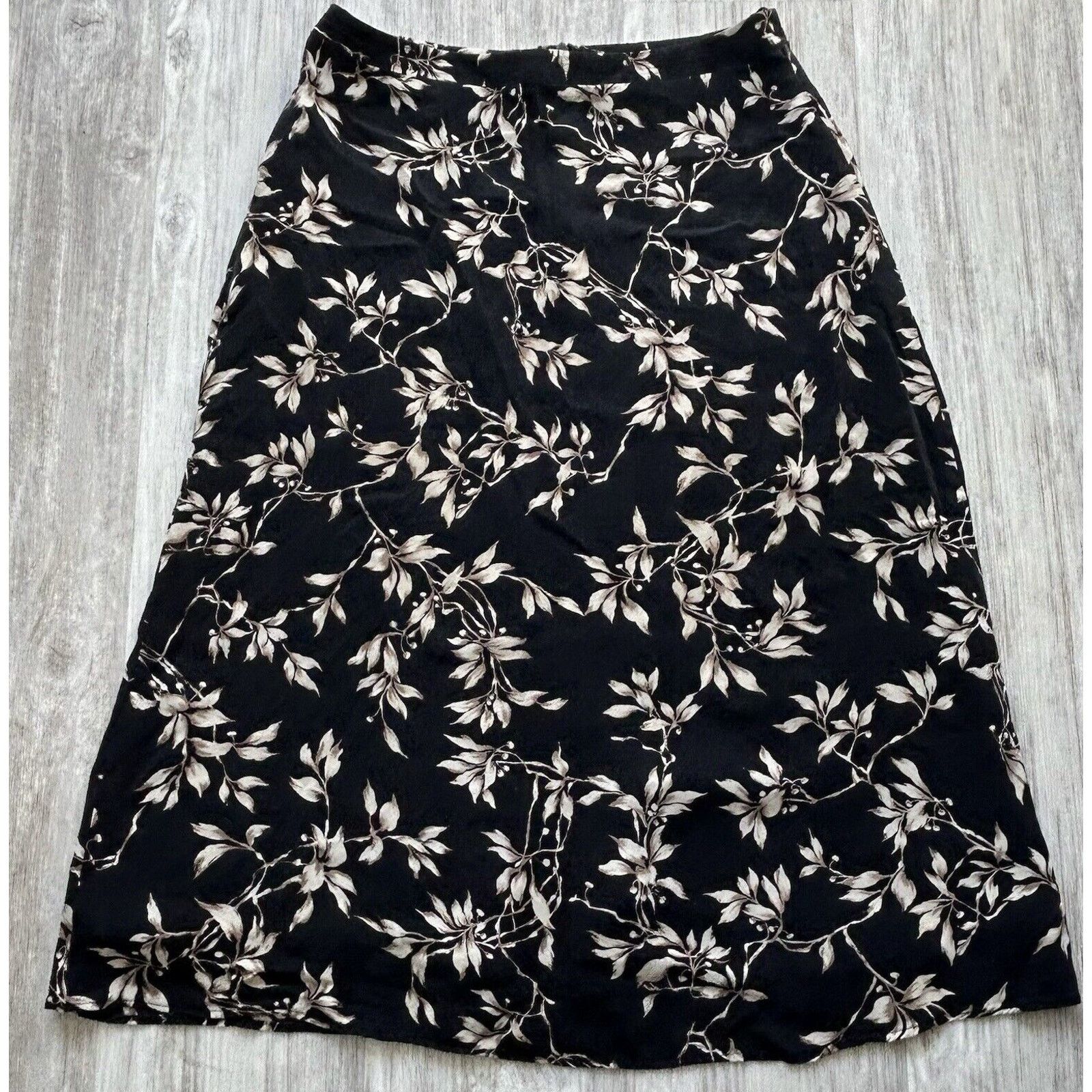 Other Due Per Due | Black Panel Long Flowy Maxi Silk Skirt | 10 Size 32" / US 10 / IT 46 - 1 Thumbnail